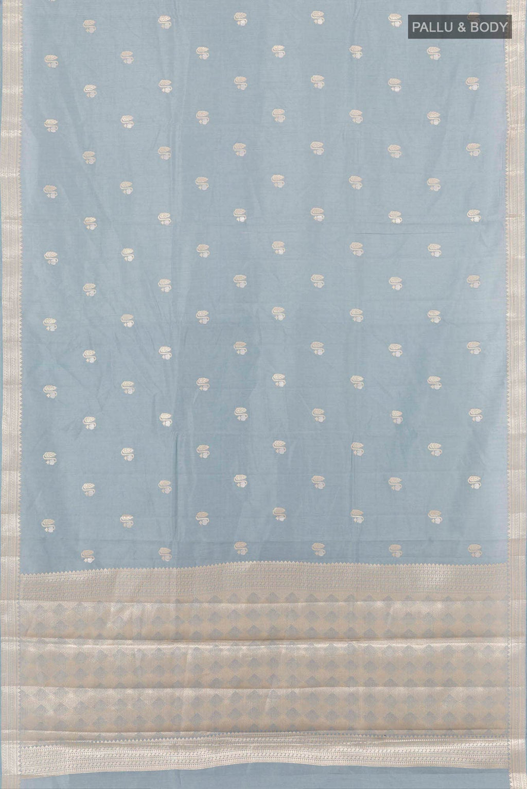 Blue Grey Tussar Saree