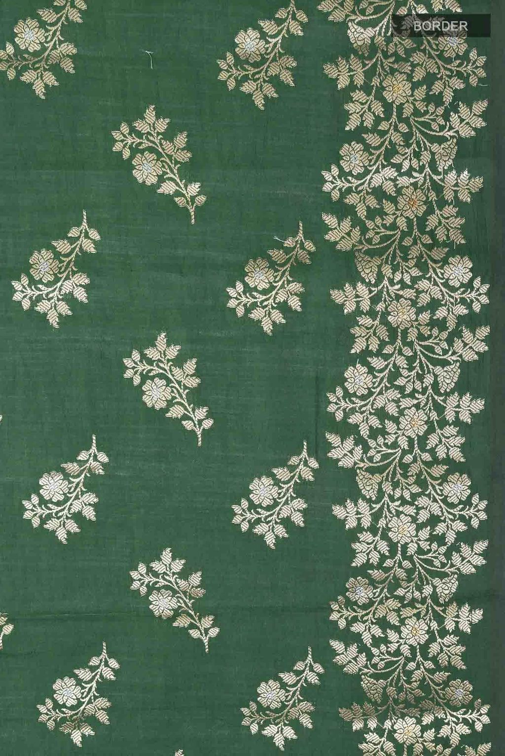 Green Banarasi Raw Silk Saree
