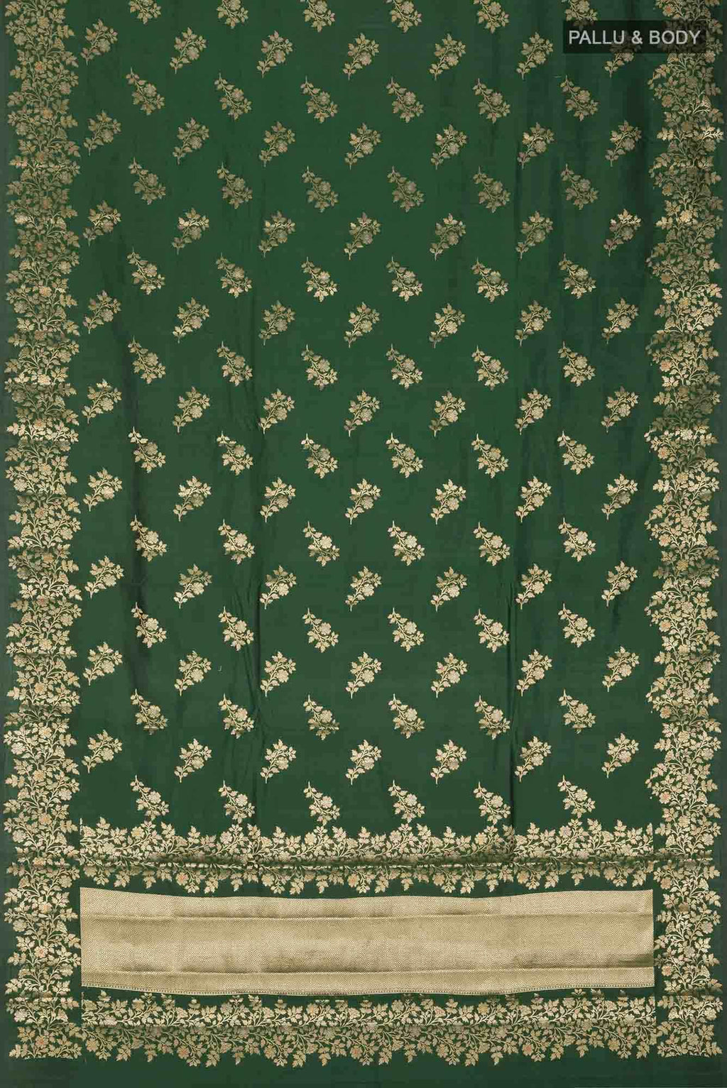 Green Banarasi Raw Silk Saree