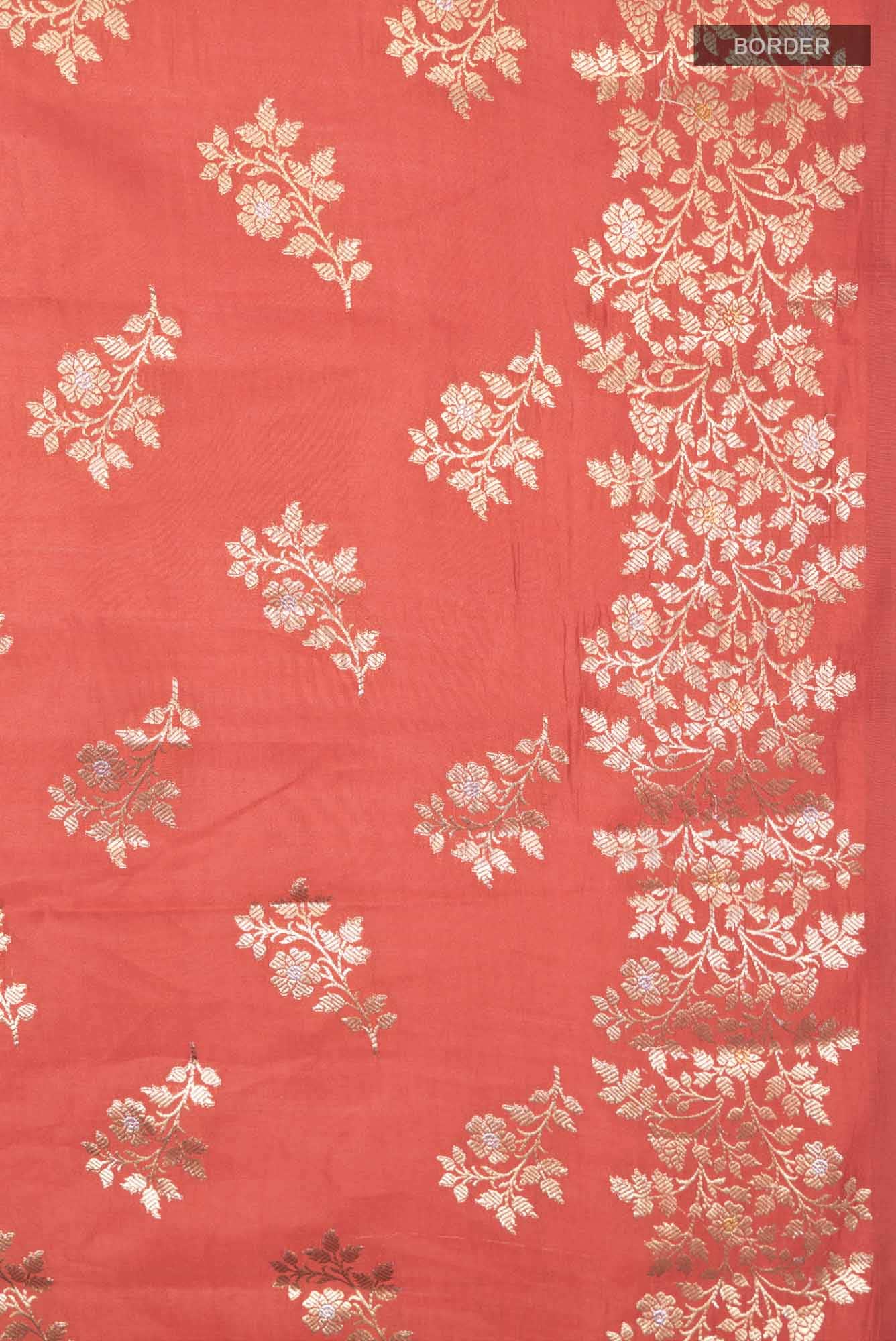 Red Banarasi Raw Silk Saree
