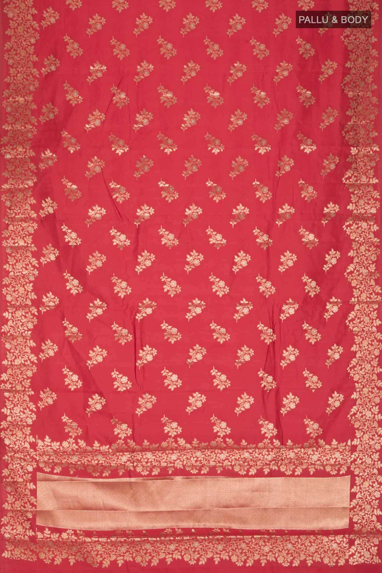Red Banarasi Raw Silk Saree