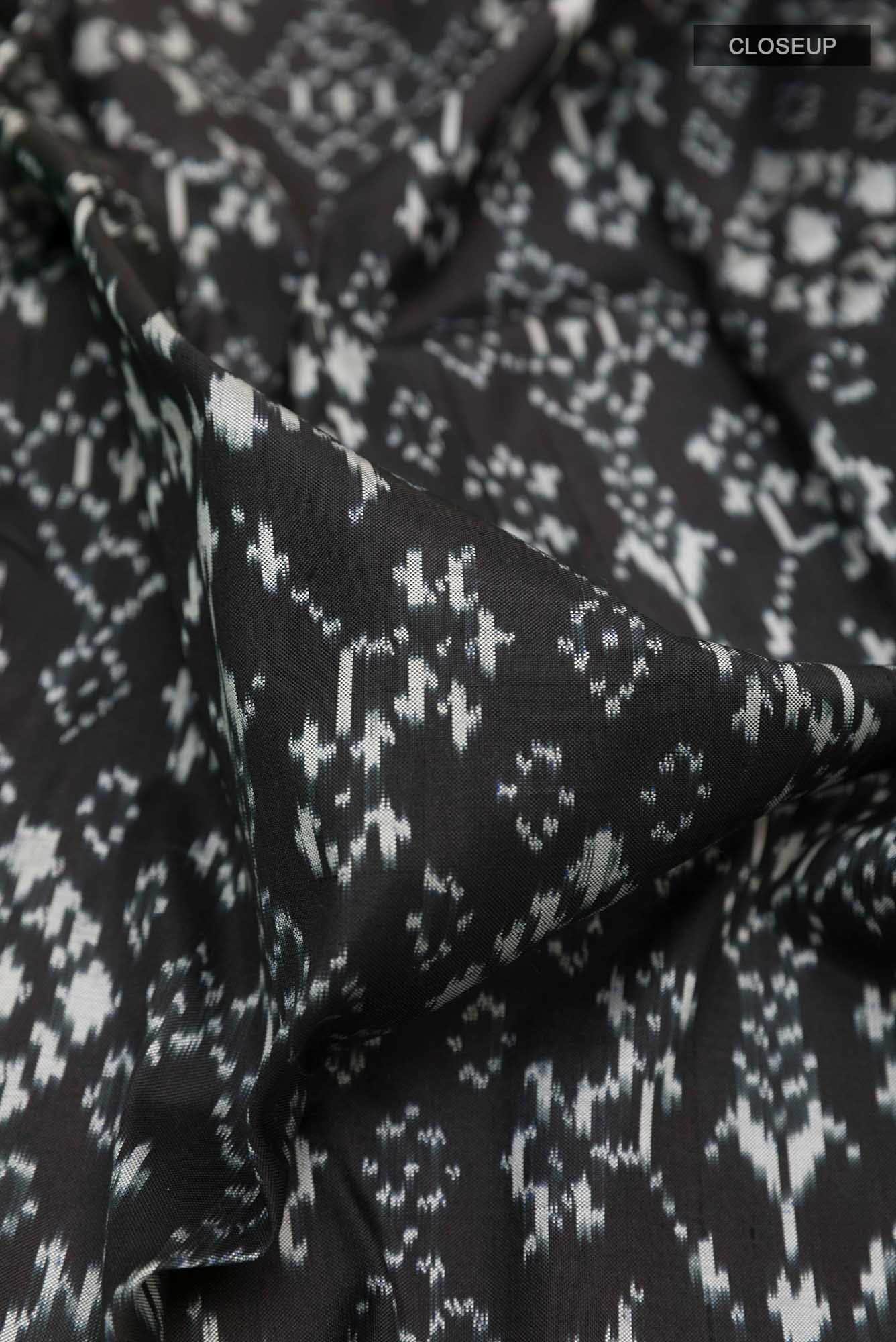 Black Pochampally Silk Saree