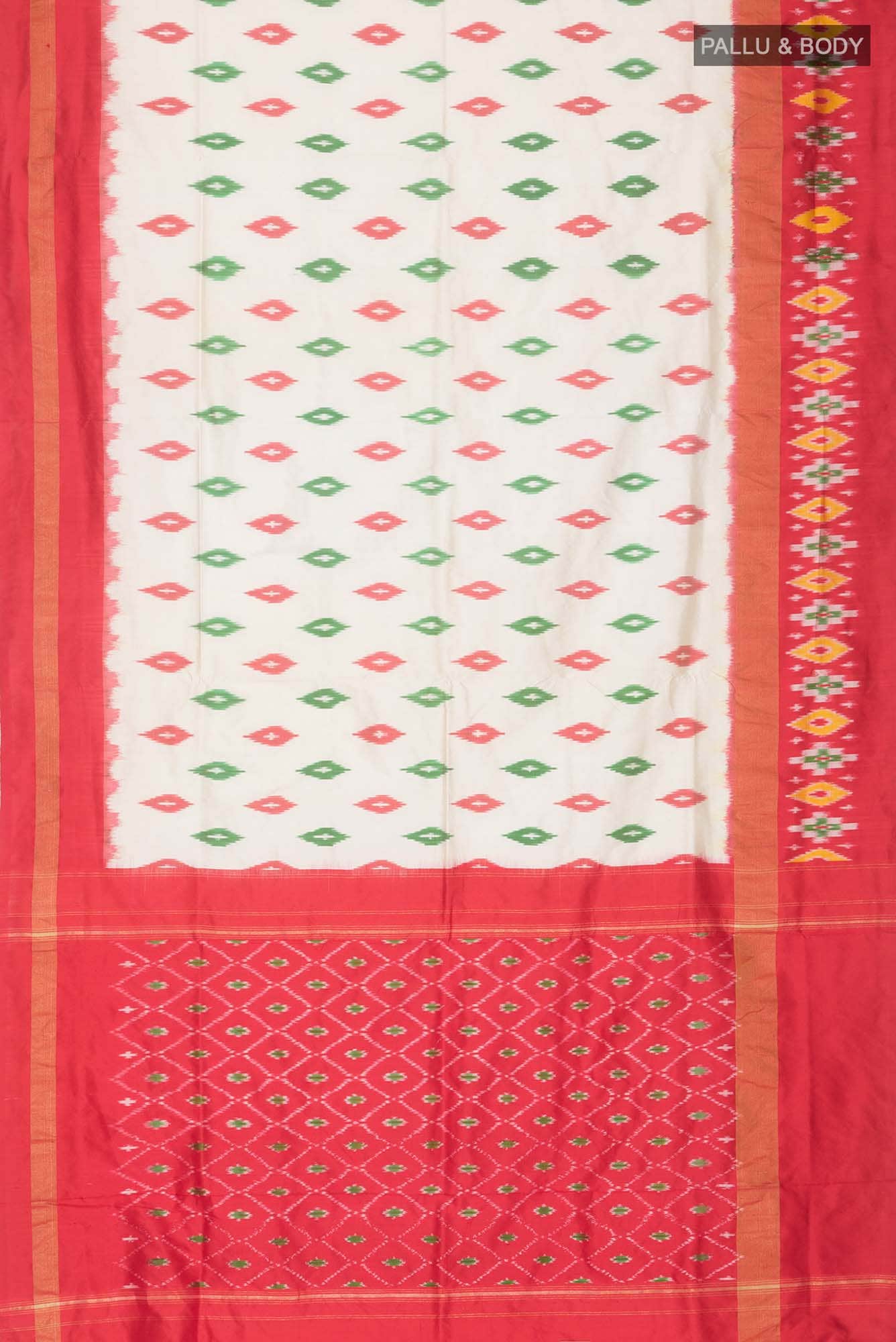 Cream Pochampally Silk Saree