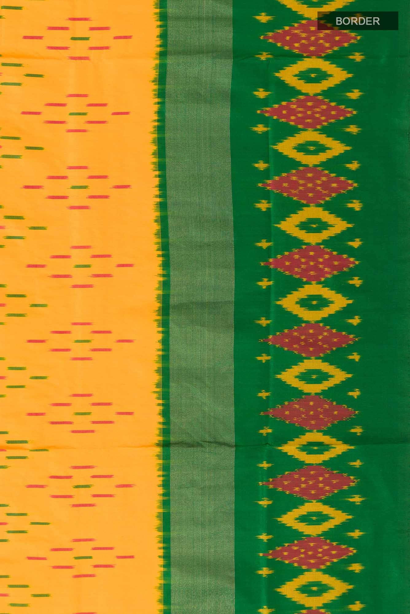 Yellow Pochampally Silk Saree