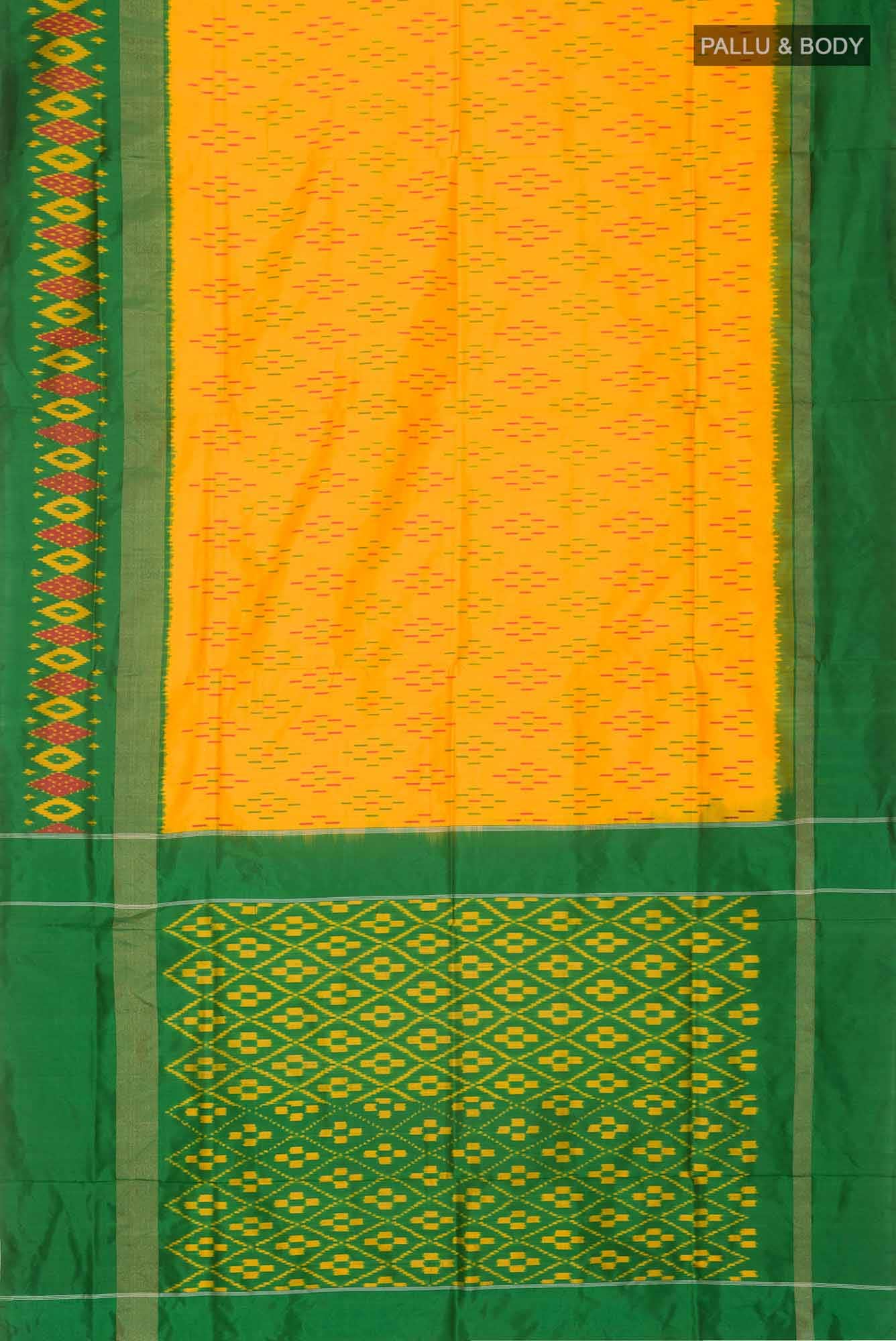 Yellow Pochampally Silk Saree