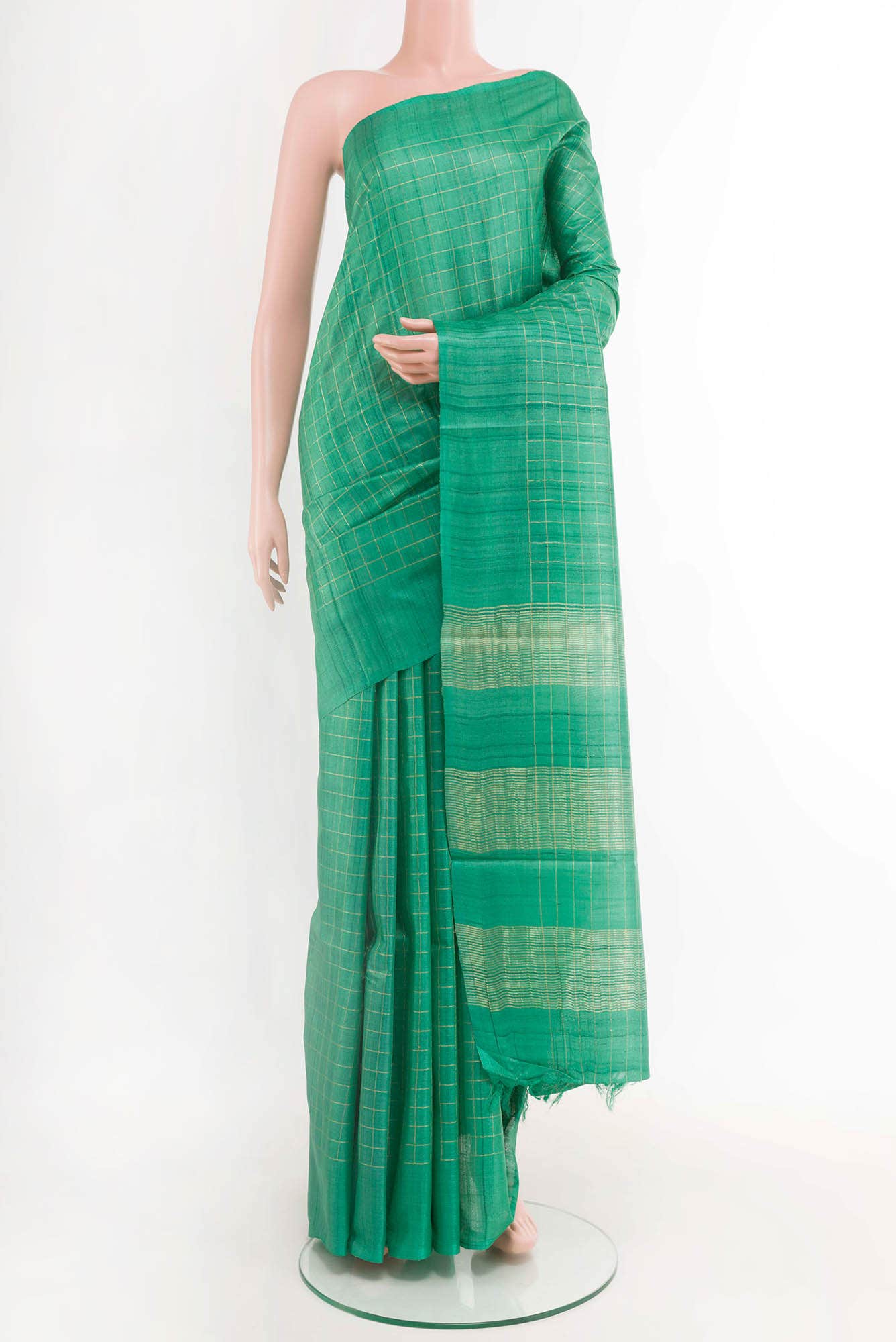 Sea Green Tussar Saree