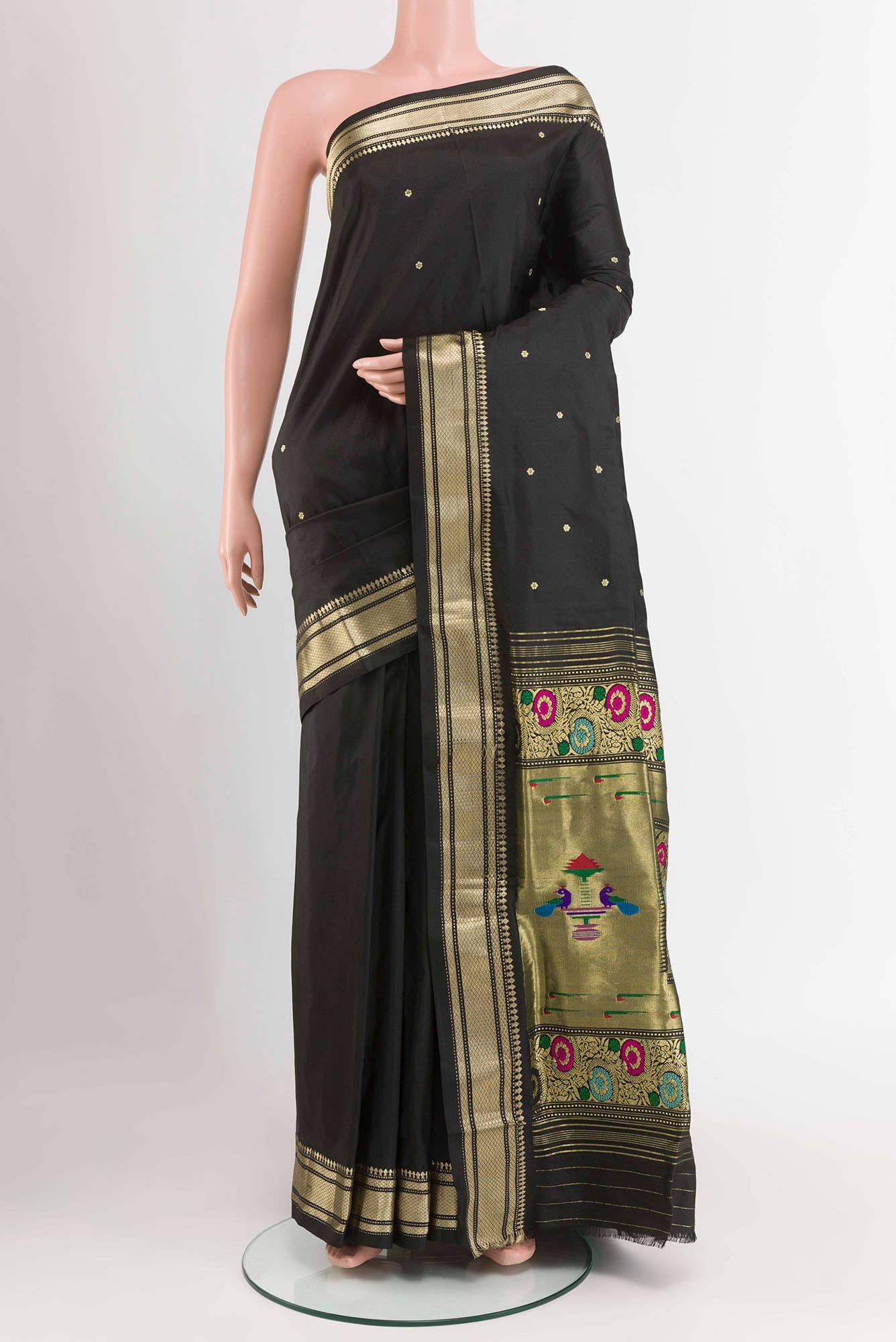 Black Paithani Silk Saree