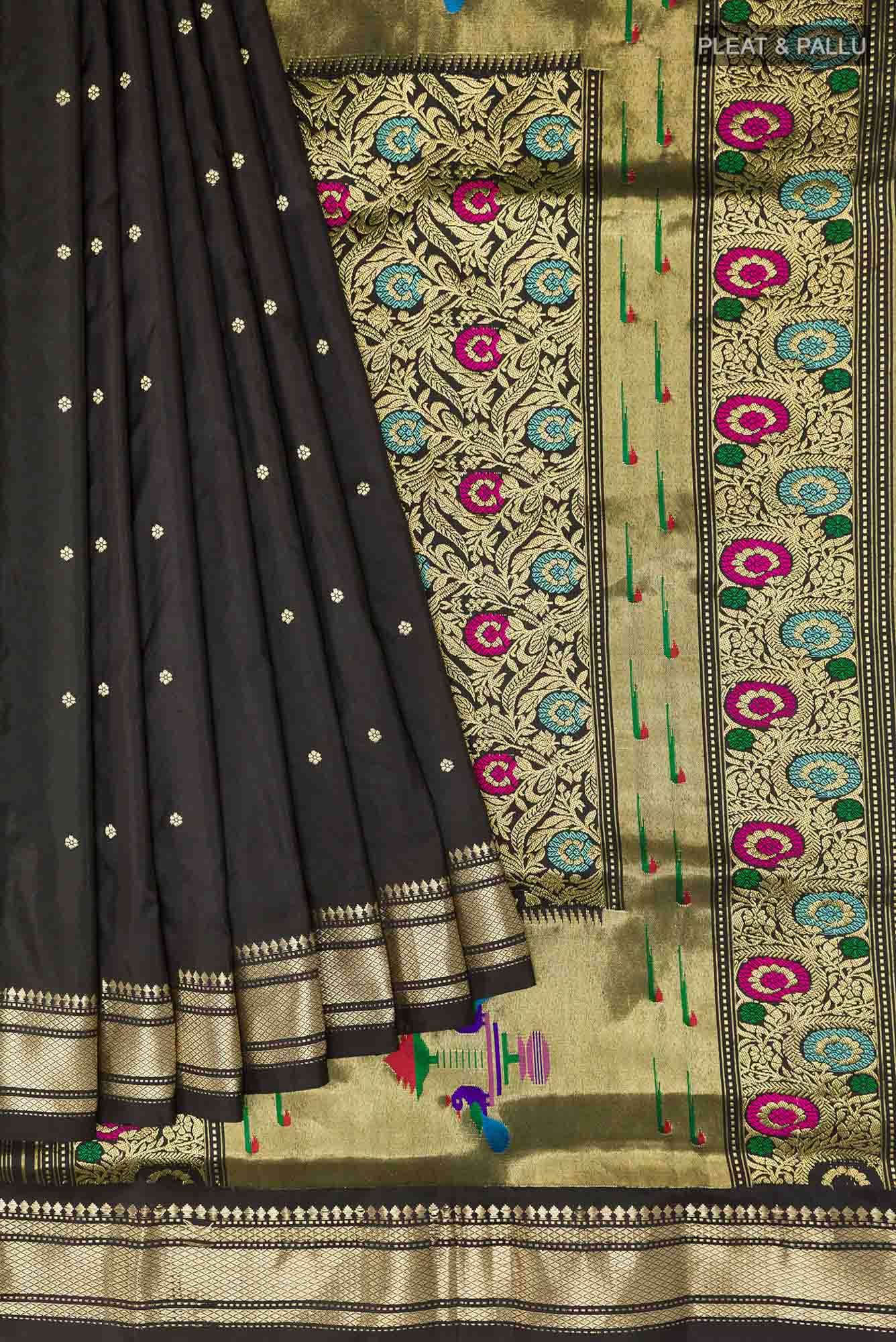 Black Paithani Silk Saree
