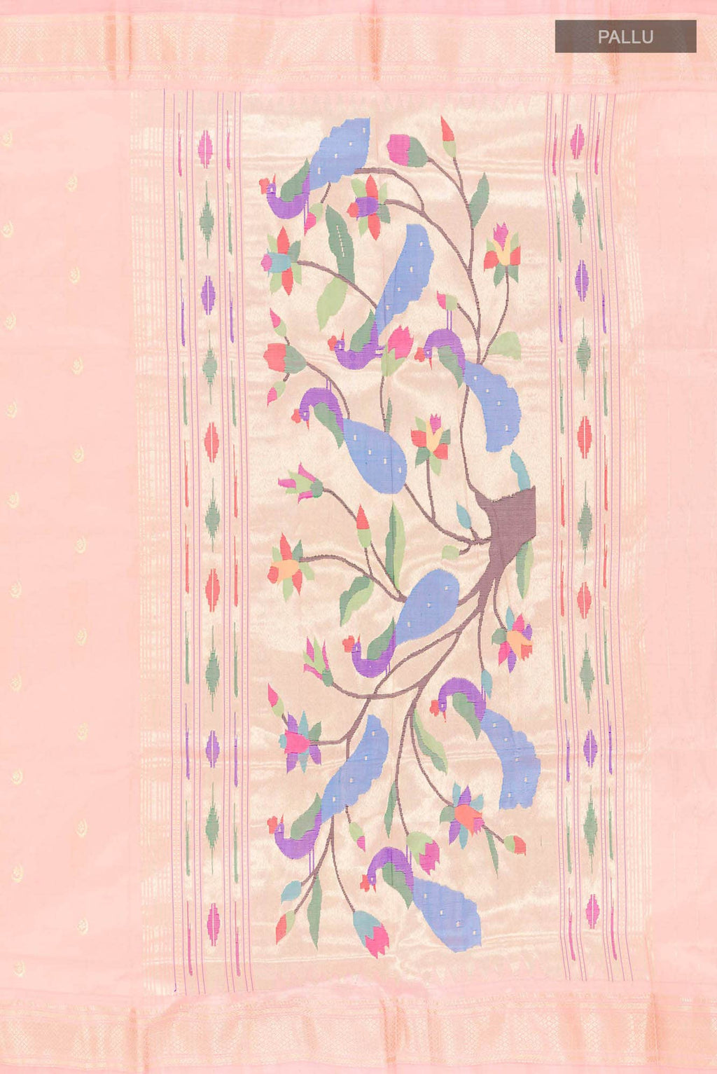 Rose pink Paithani Silk Saree