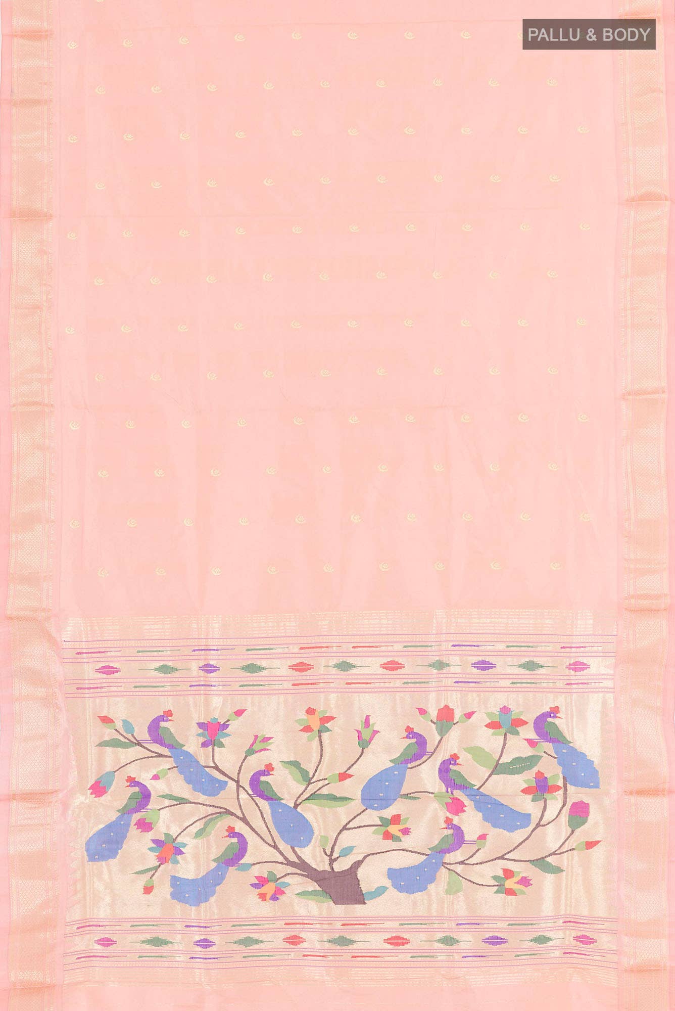 Rose pink Paithani Silk Saree