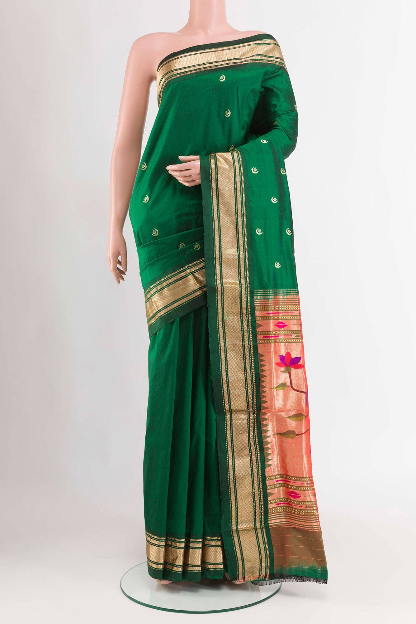 Green Paithani Silk Saree