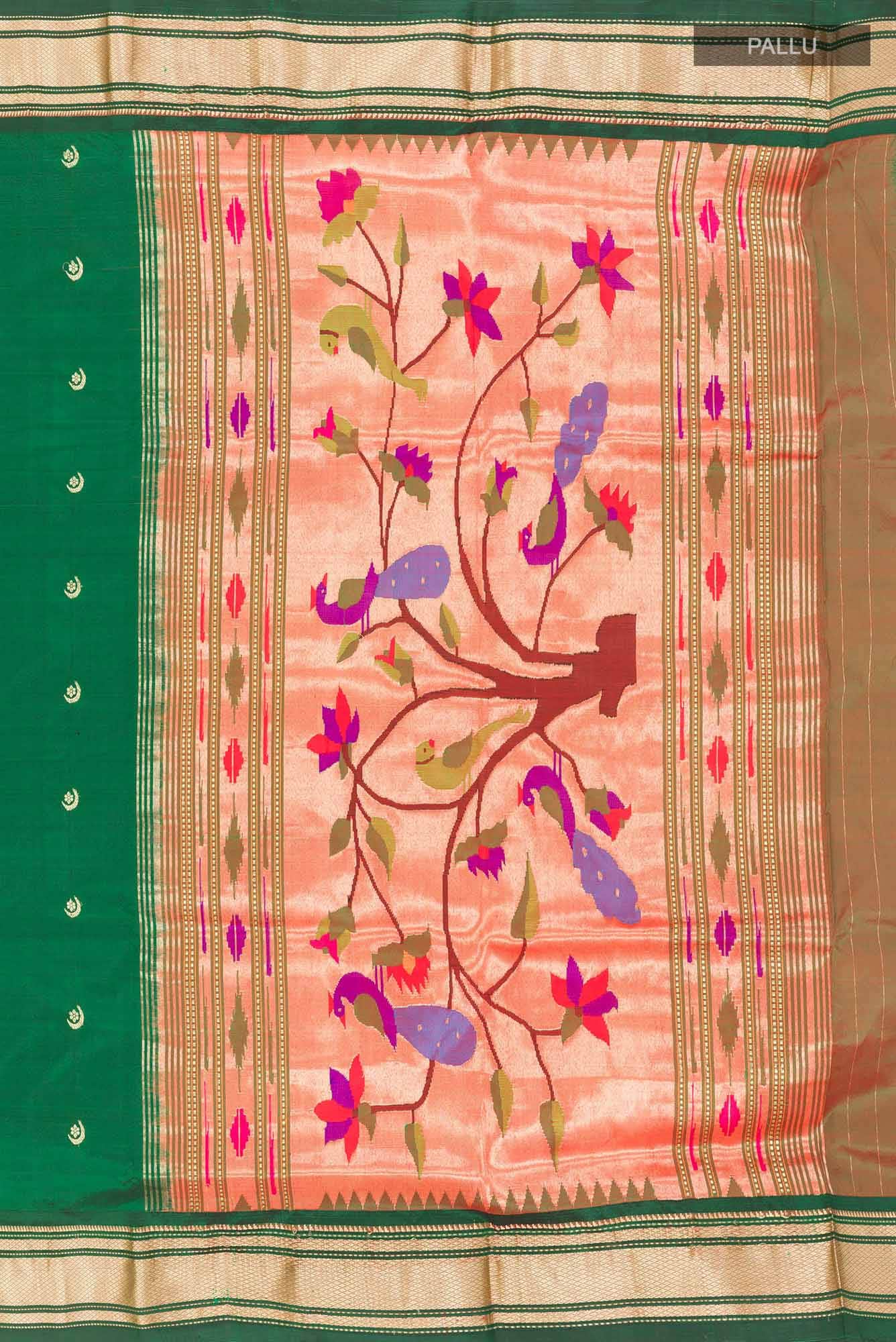 Green Paithani Silk Saree