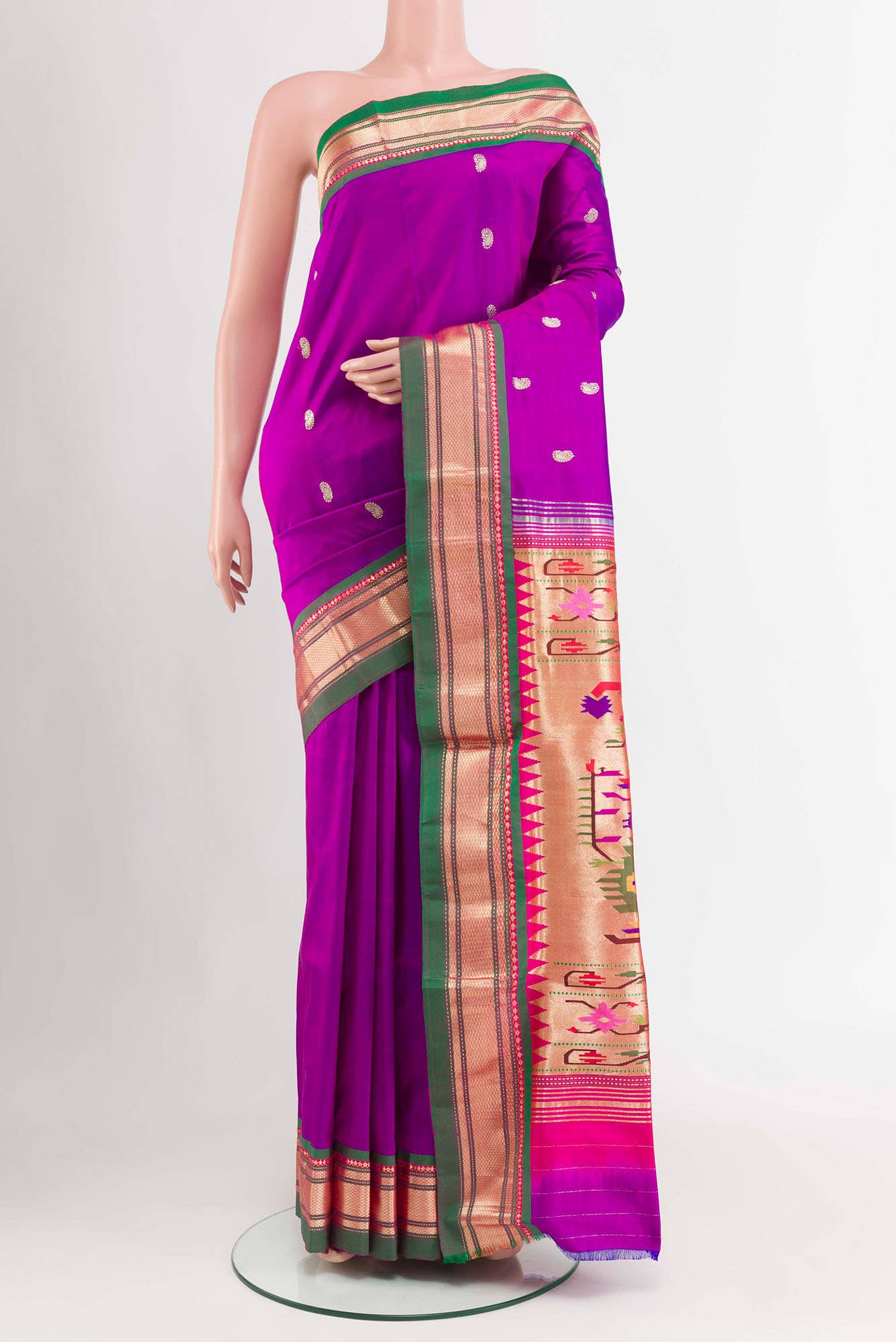 Purple Paithani Silk Saree