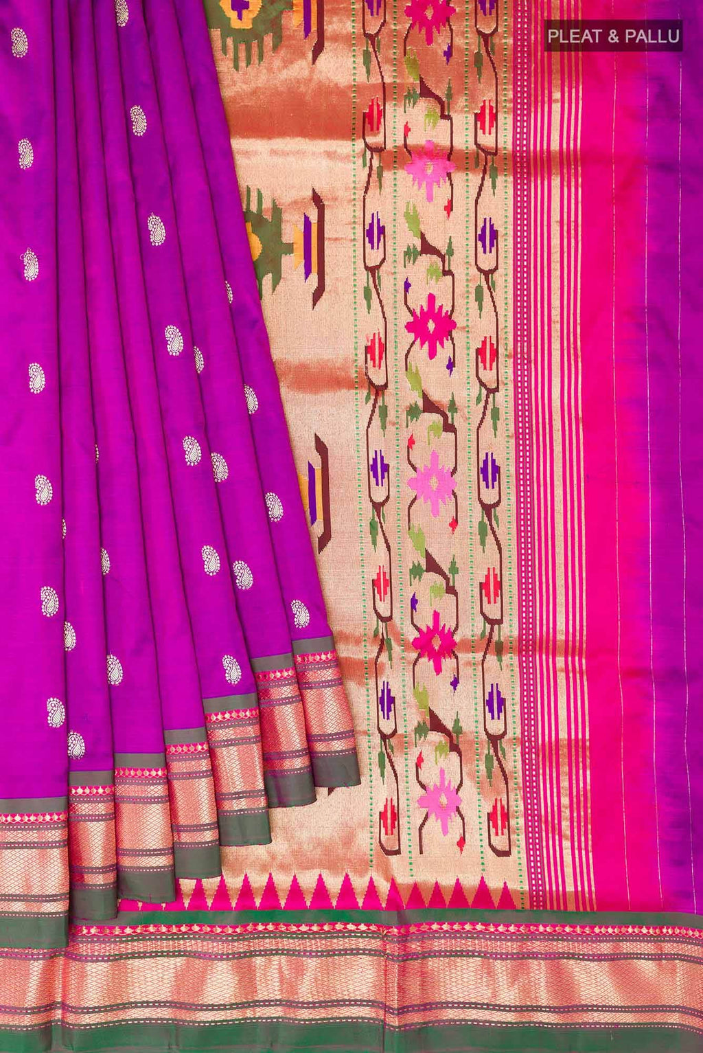 Purple Paithani Silk Saree