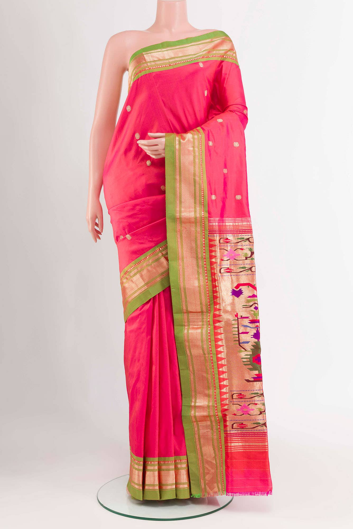 Pink Paithani Silk Saree