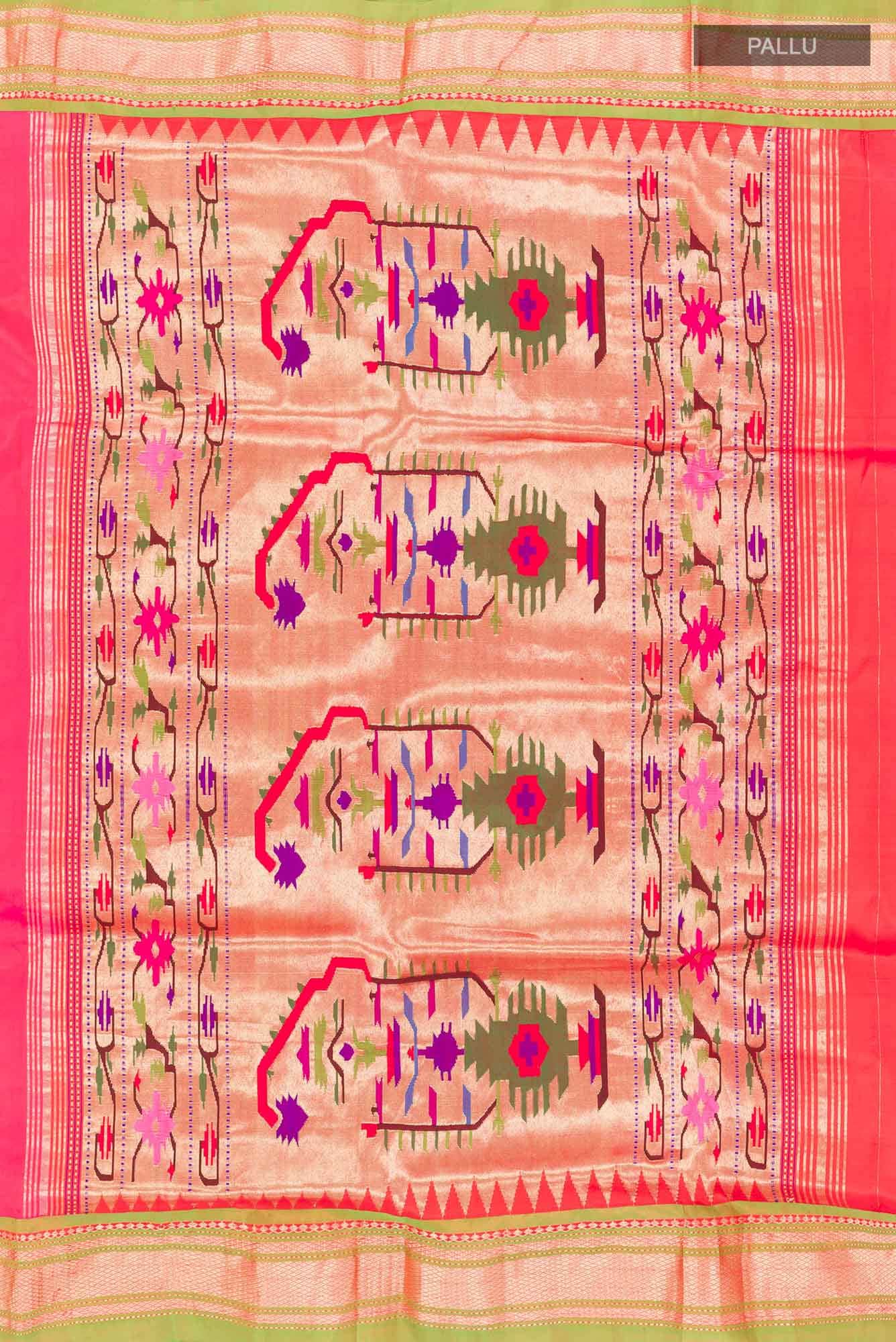 Pink Paithani Silk Saree