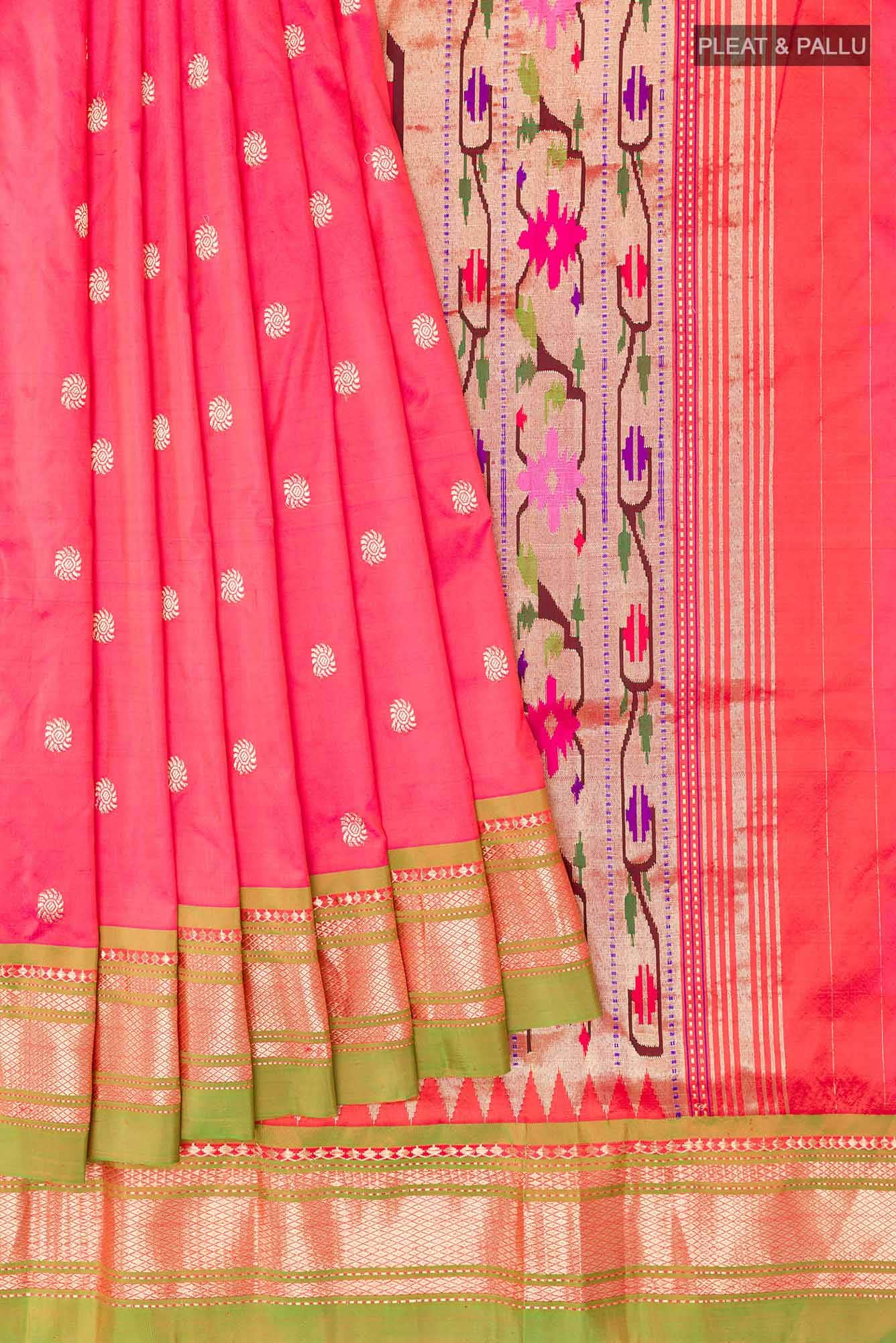 Pink Paithani Silk Saree