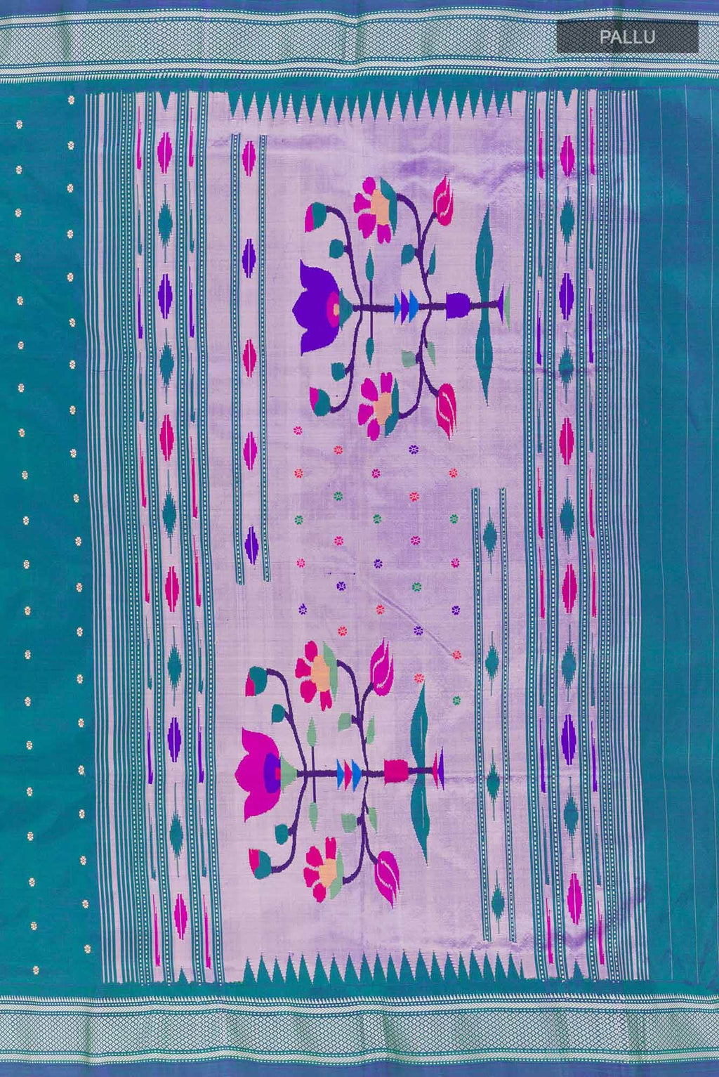 Peacock Blue Paithani Silk Saree