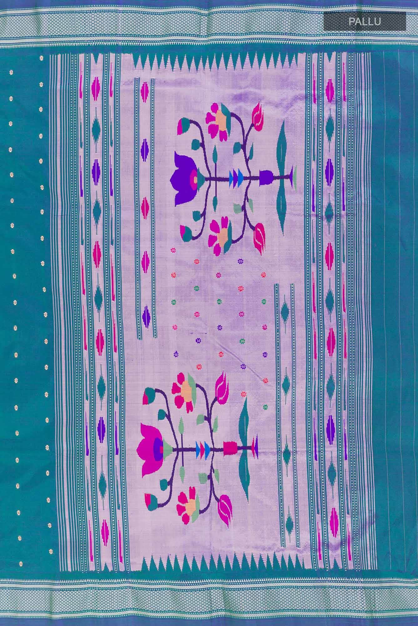 Peacock Blue Paithani Silk Saree