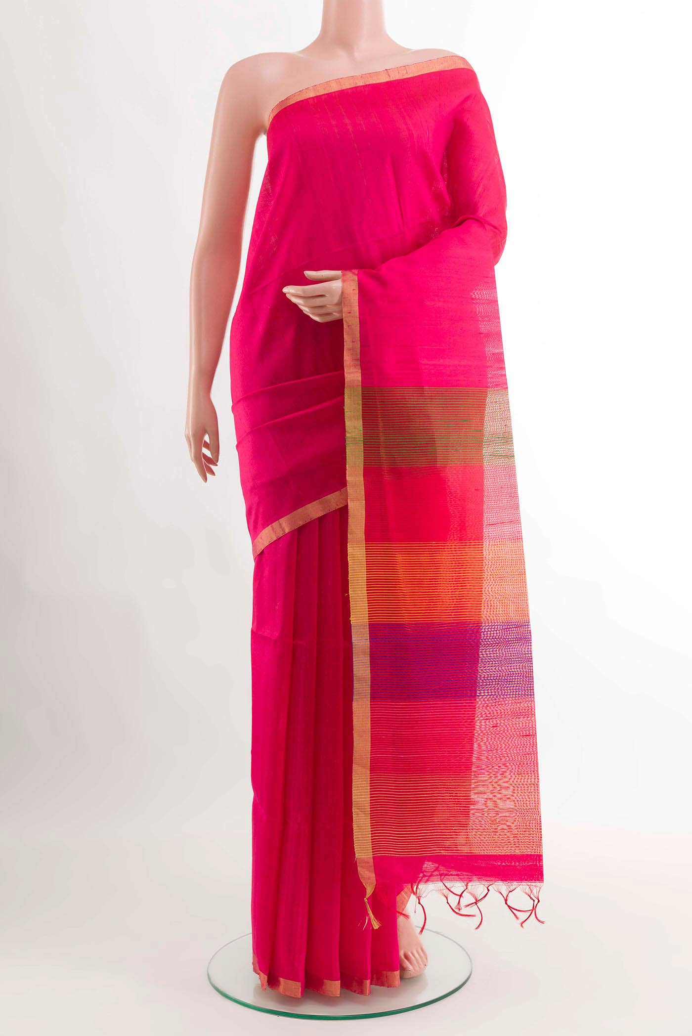 Pink Raw Silk Saree