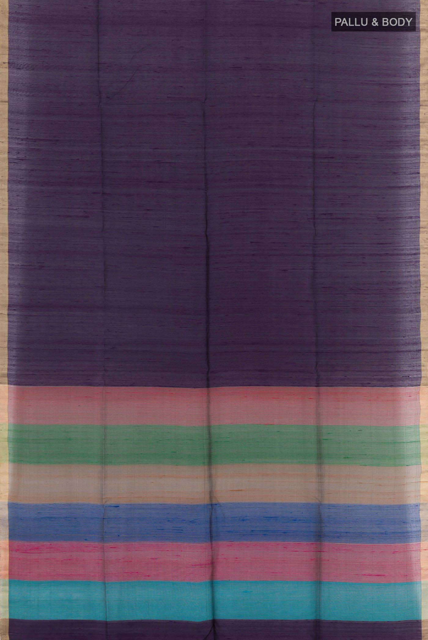 Navy Blue Raw Silk Saree
