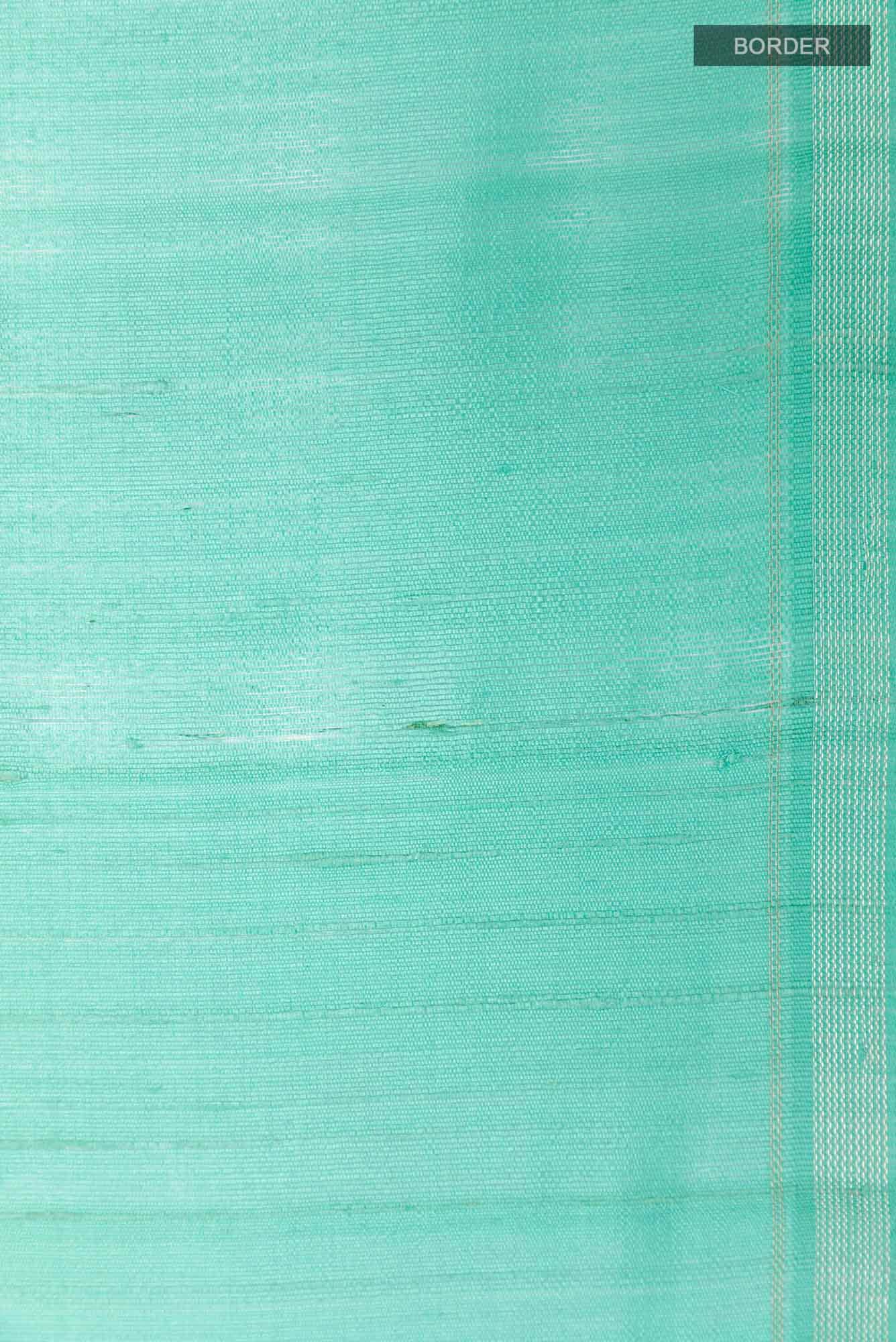 Sea Green Raw Silk Saree