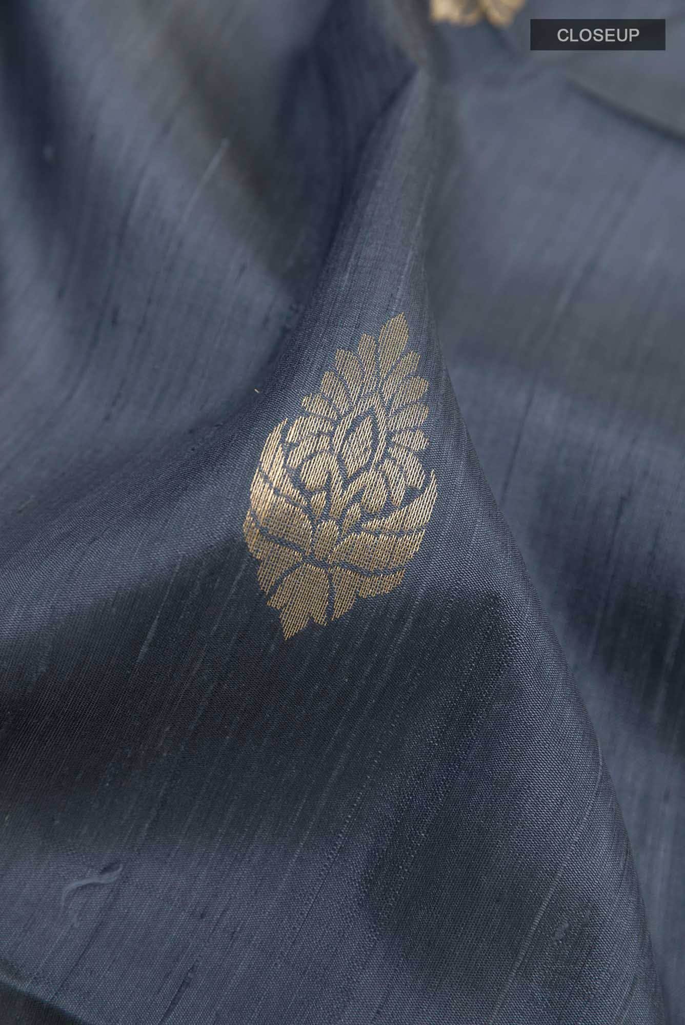 Grey Raw Silk Saree