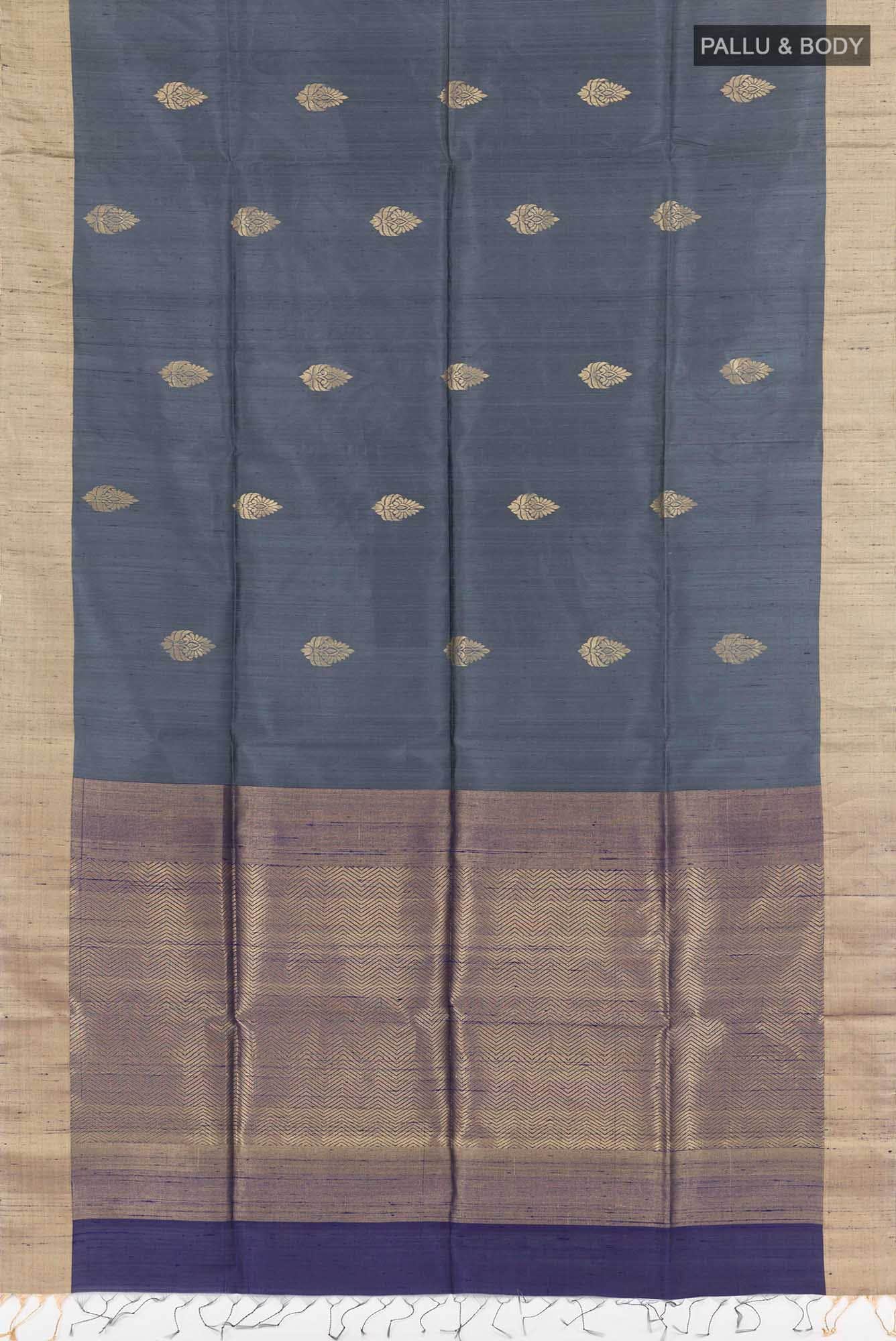 Grey Raw Silk Saree
