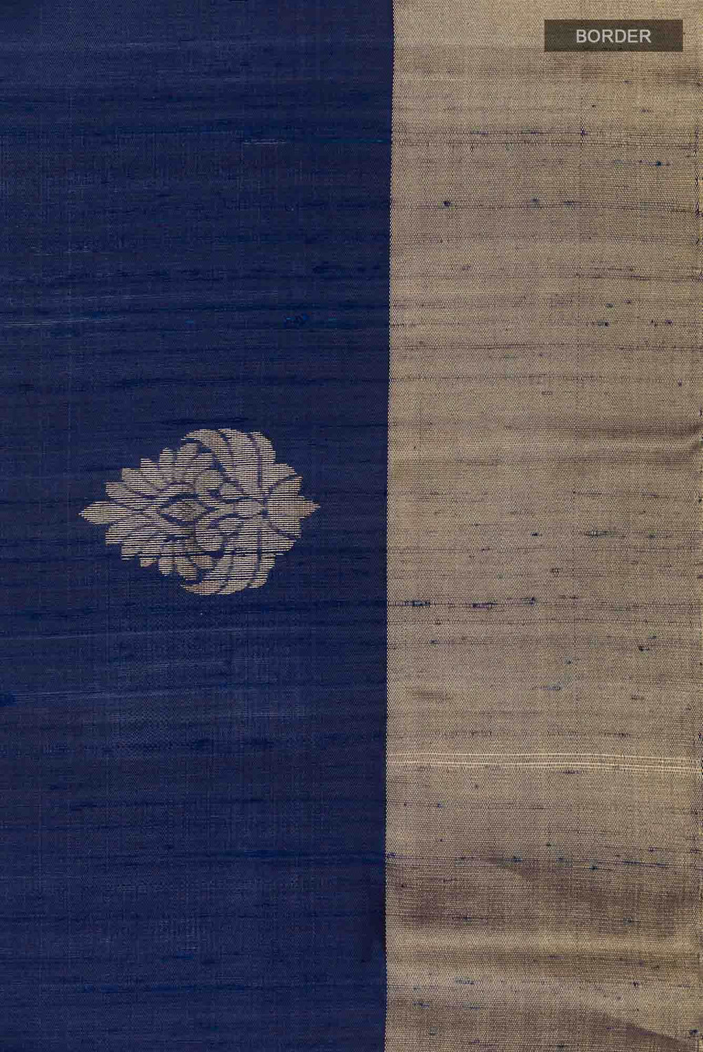 Dark Blue Raw Silk Saree