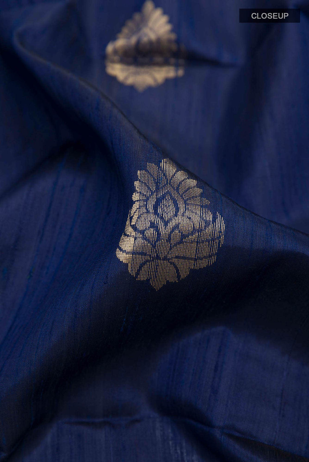 Dark Blue Raw Silk Saree