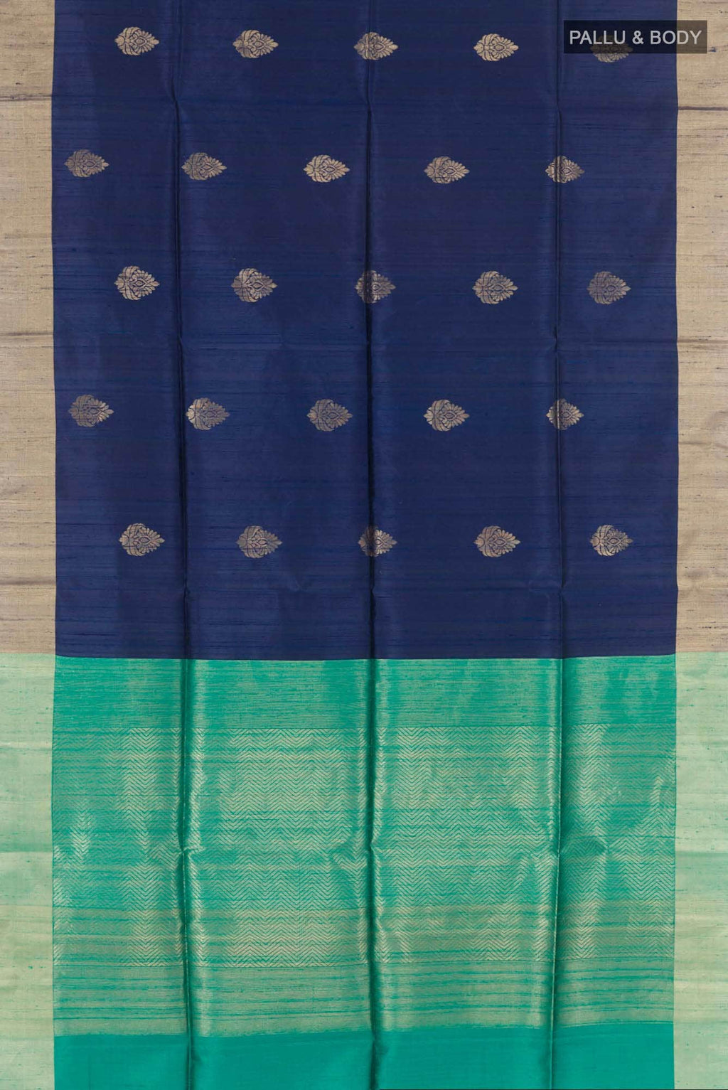 Dark Blue Raw Silk Saree