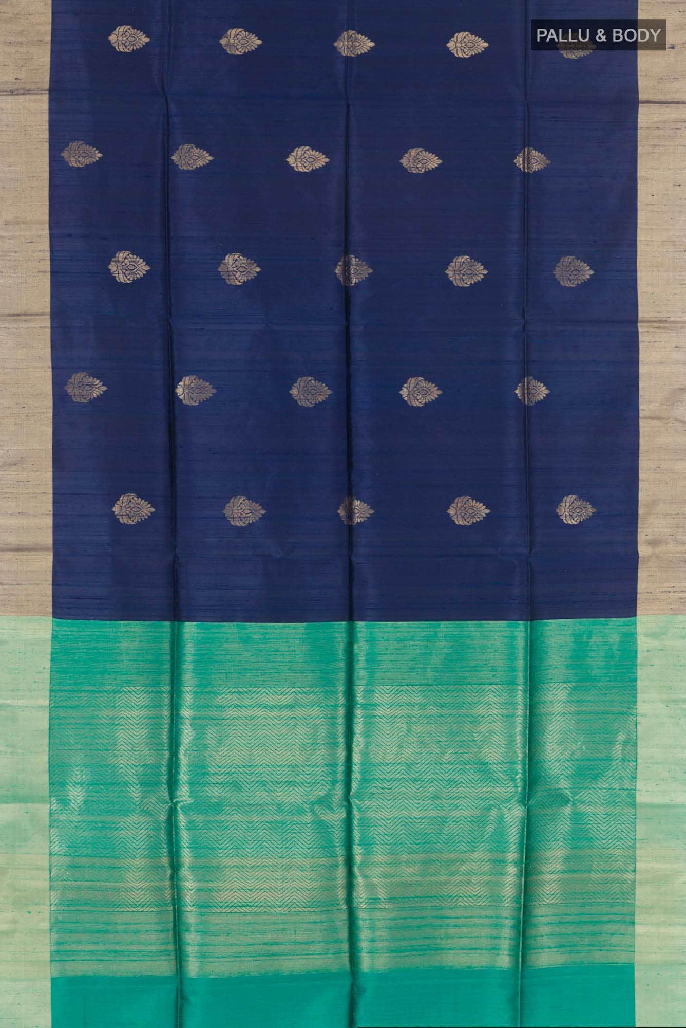 Dark Blue Raw Silk Saree