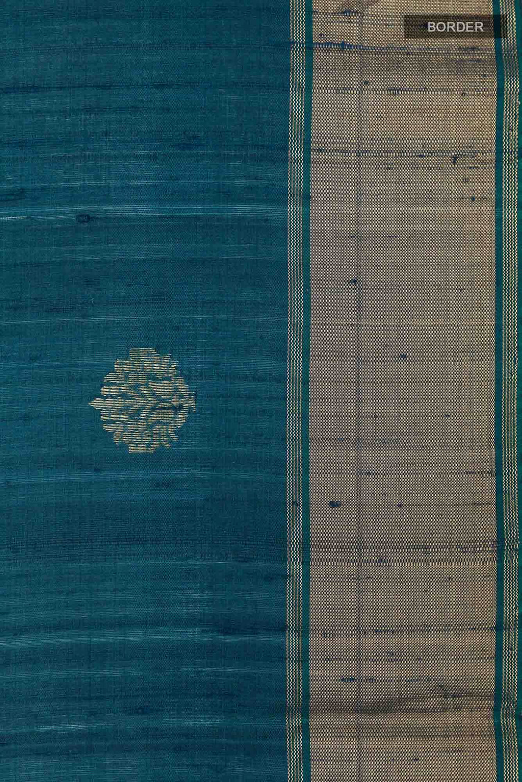 Dark Blue Raw Silk Saree