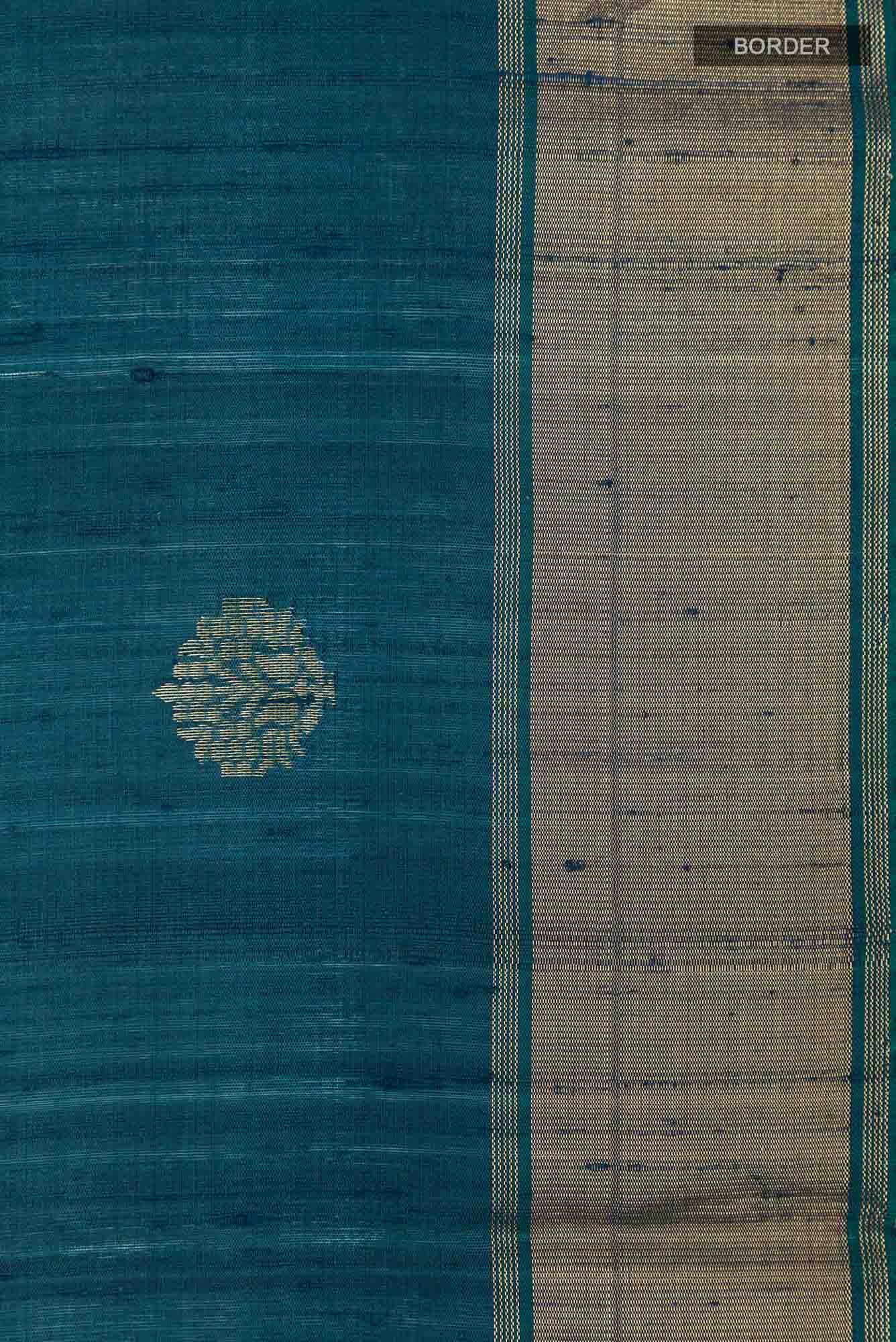 Dark Blue Raw Silk Saree