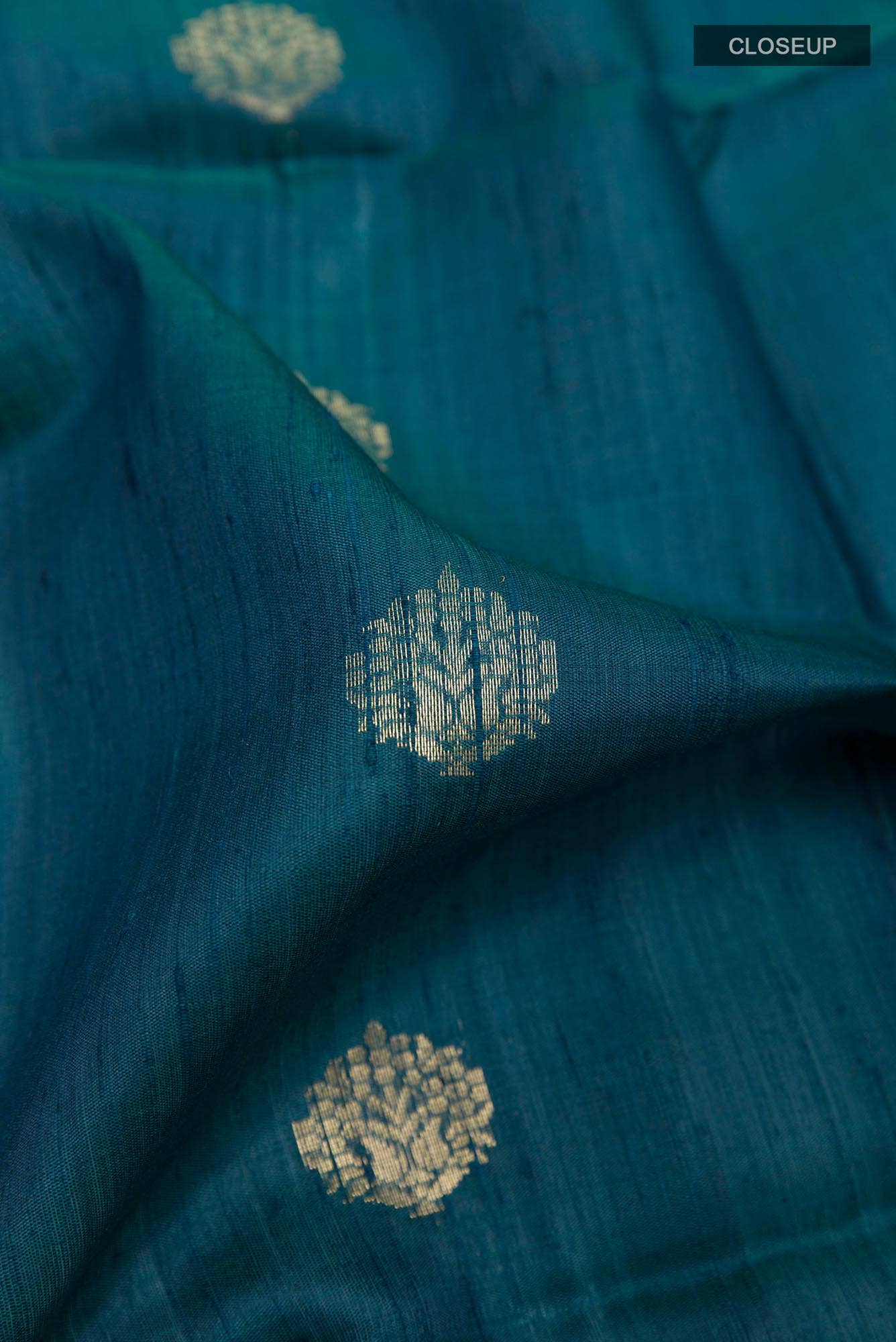 Dark Blue Raw Silk Saree