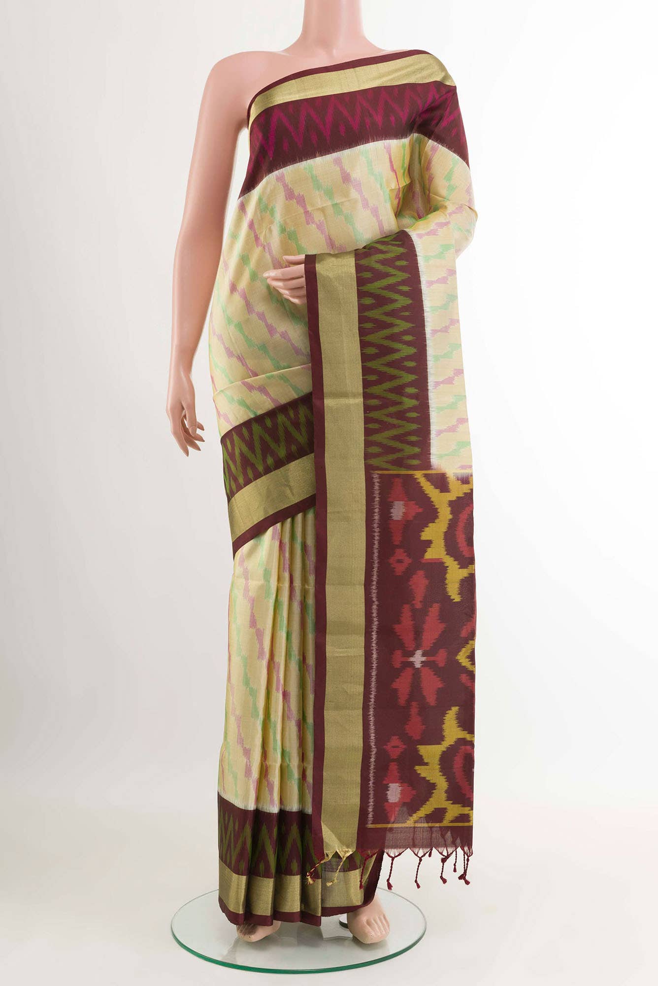 Beige Soft Silk Saree