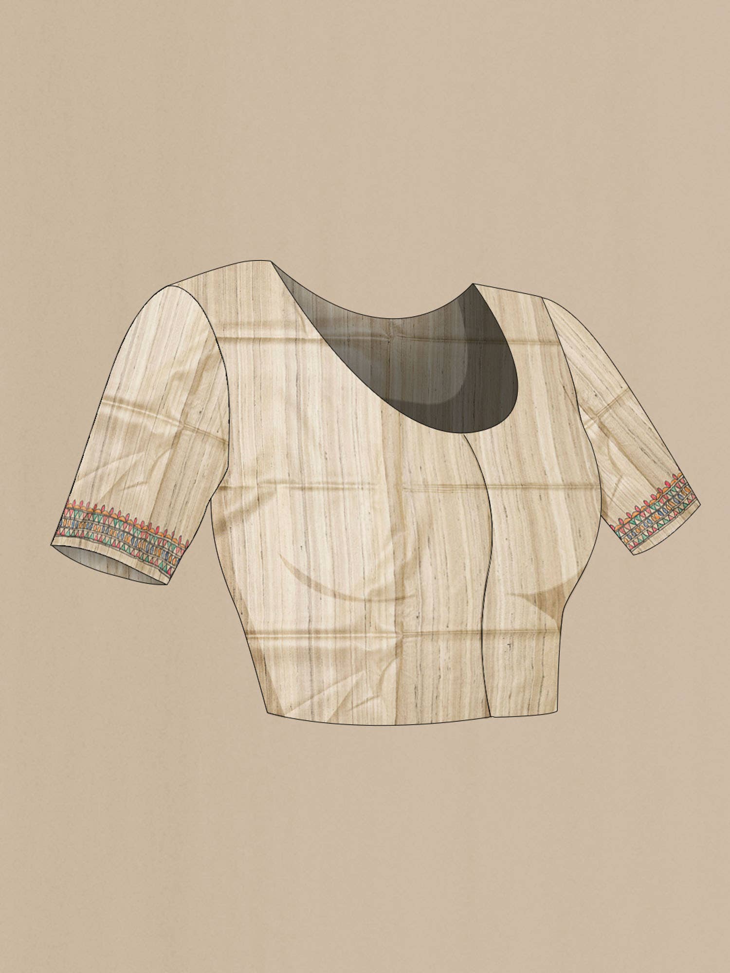Beige Tussar Saree