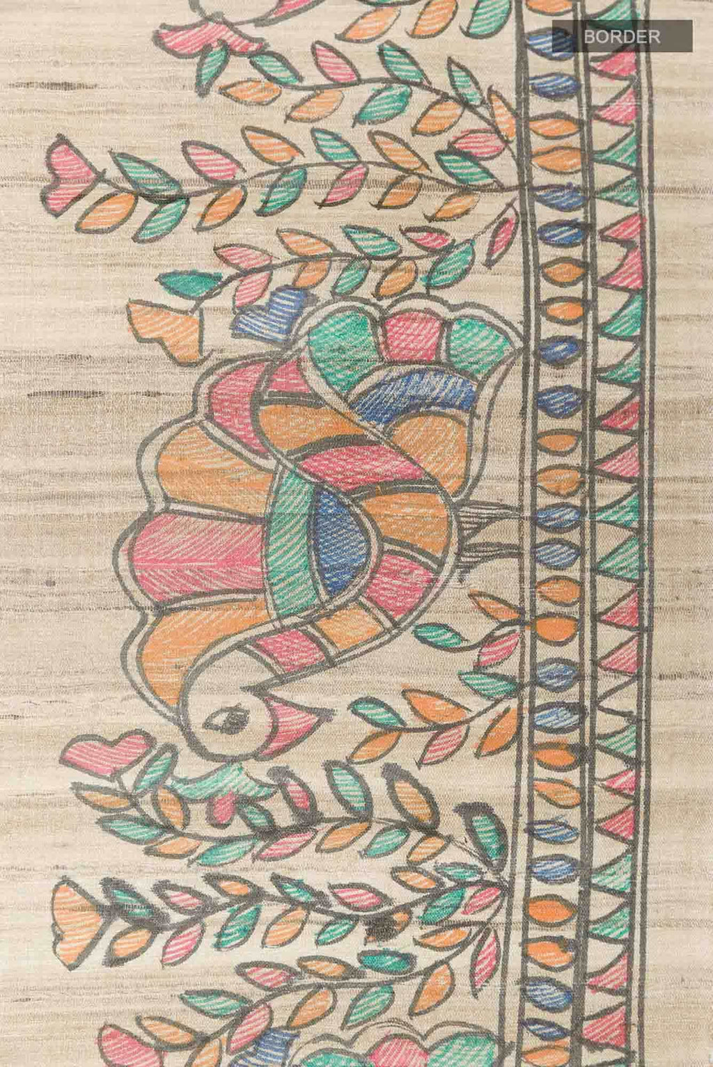 Beige Tussar Saree