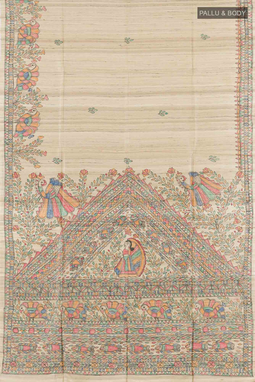 Beige Tussar Saree