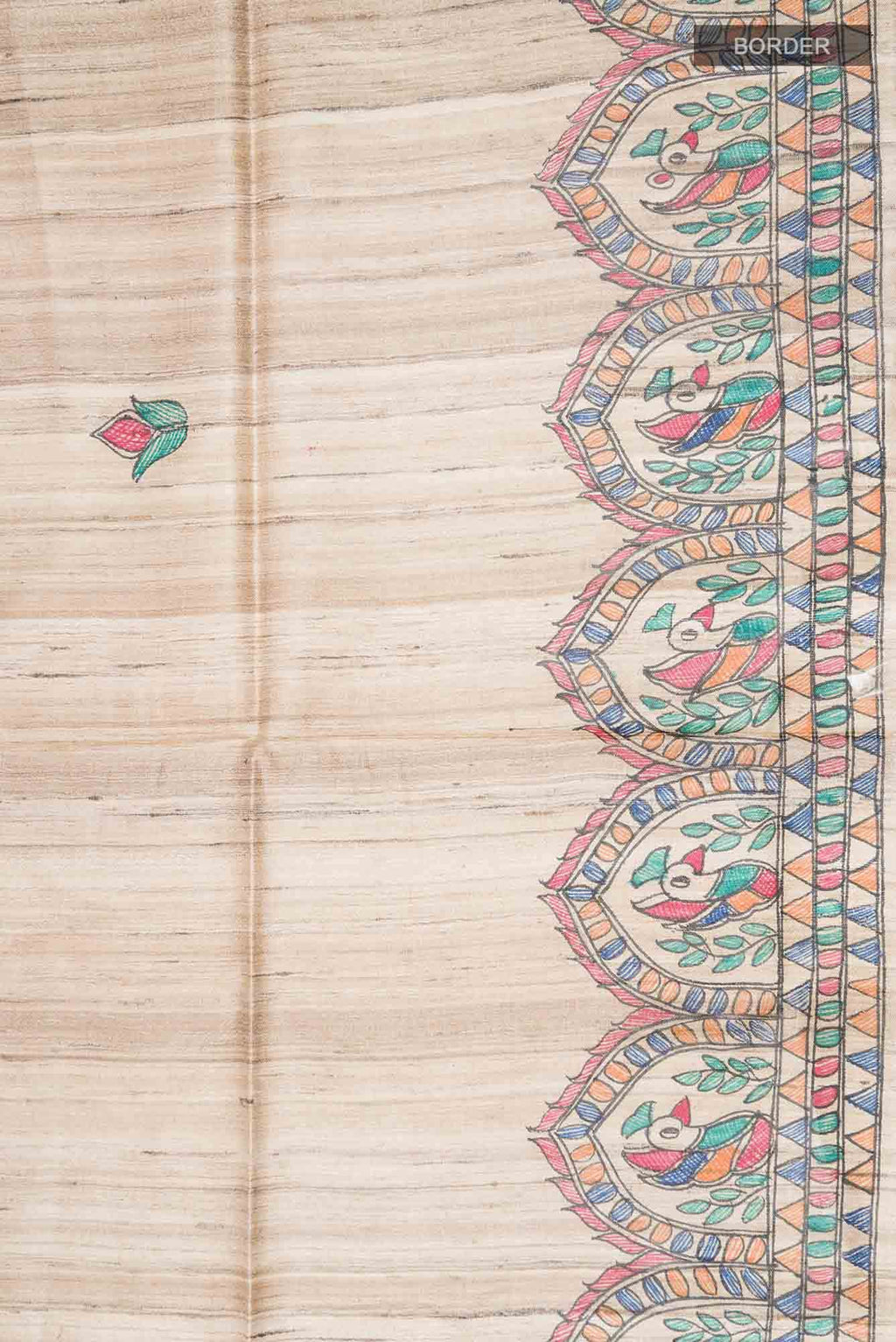 Beige Bhagalpuri Tussar Silk Saree