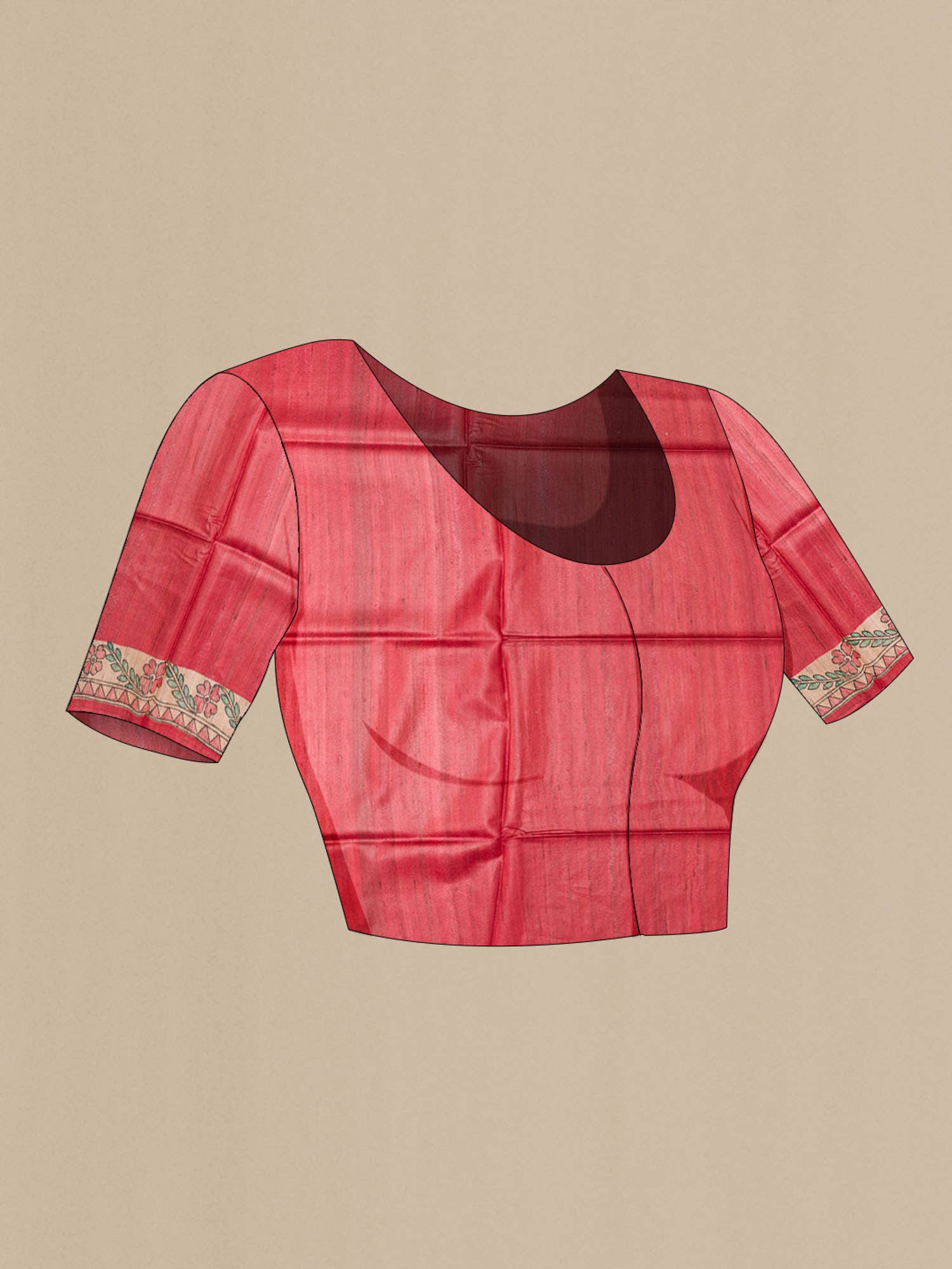 Red Tussar Saree