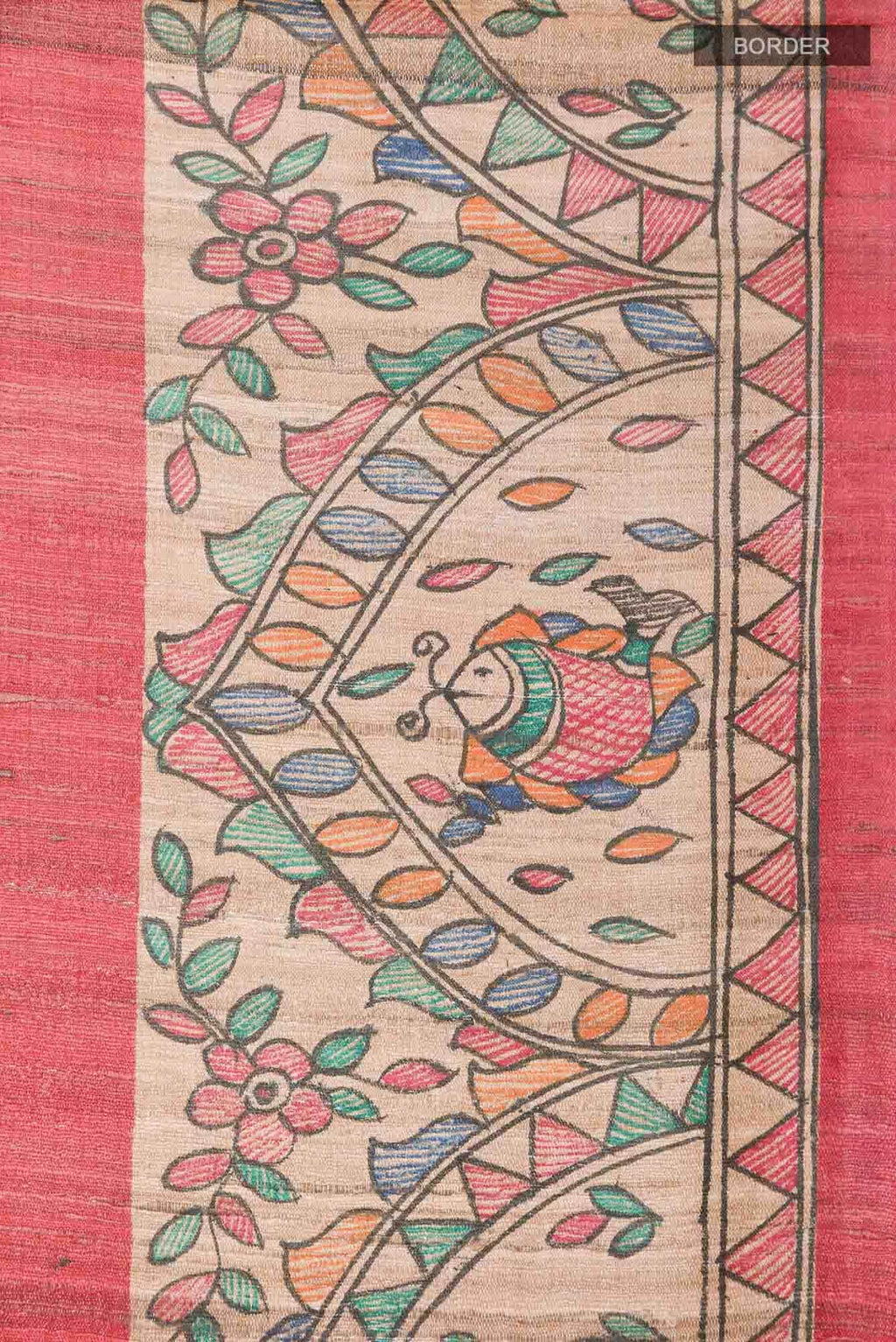 Red Tussar Saree