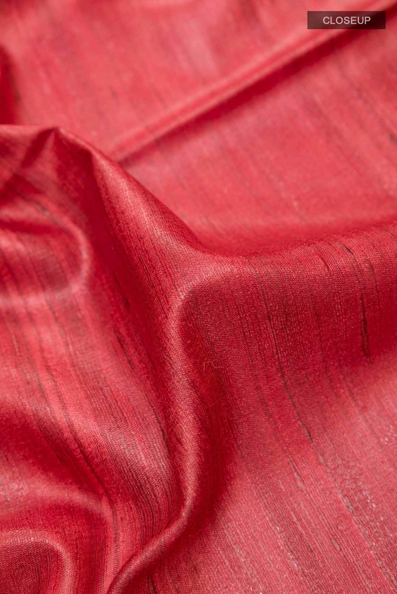 Red Tussar Saree