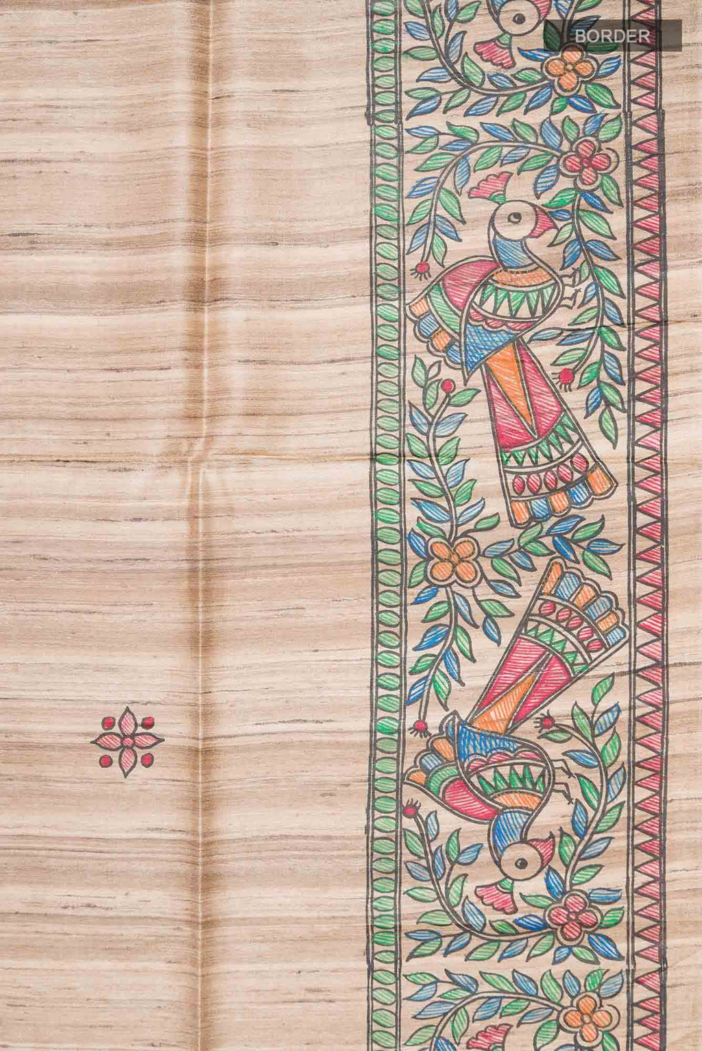 Beige Bhagalpuri Tussar Silk Saree