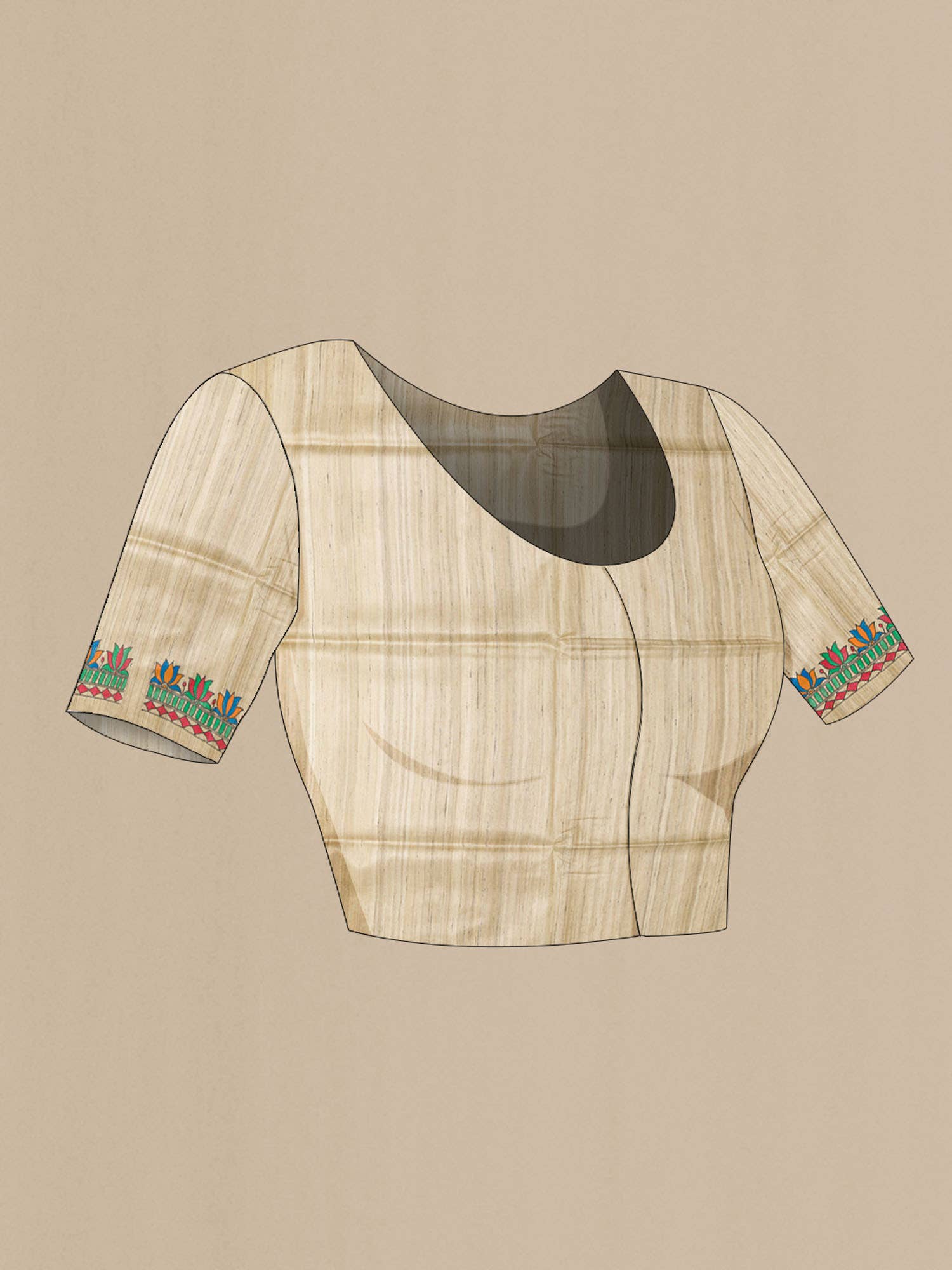 Beige Tussar Saree