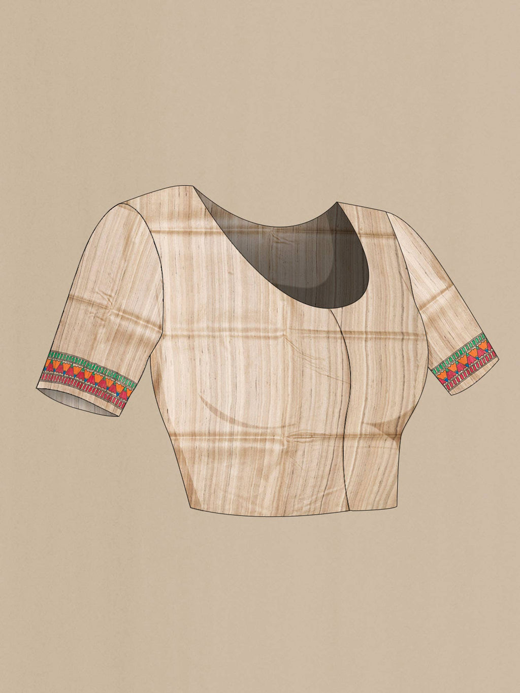 Beige Tussar Saree