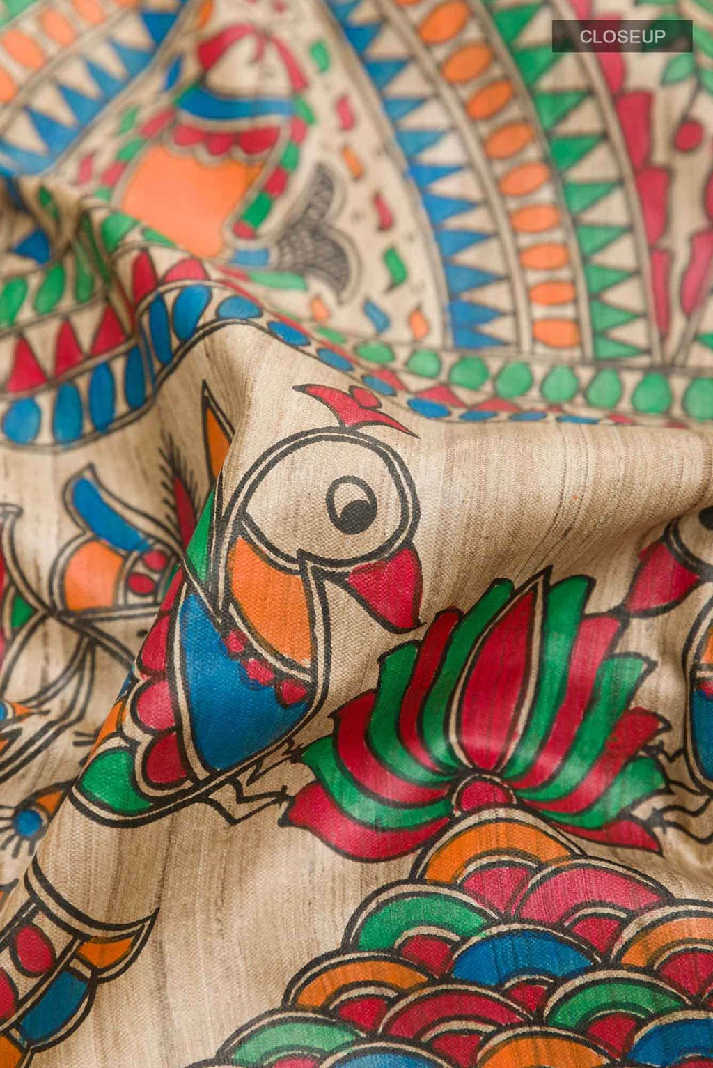 Beige Tussar Saree