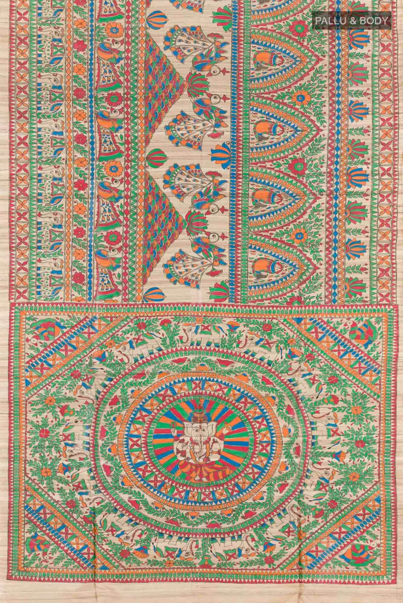 Beige Tussar Saree