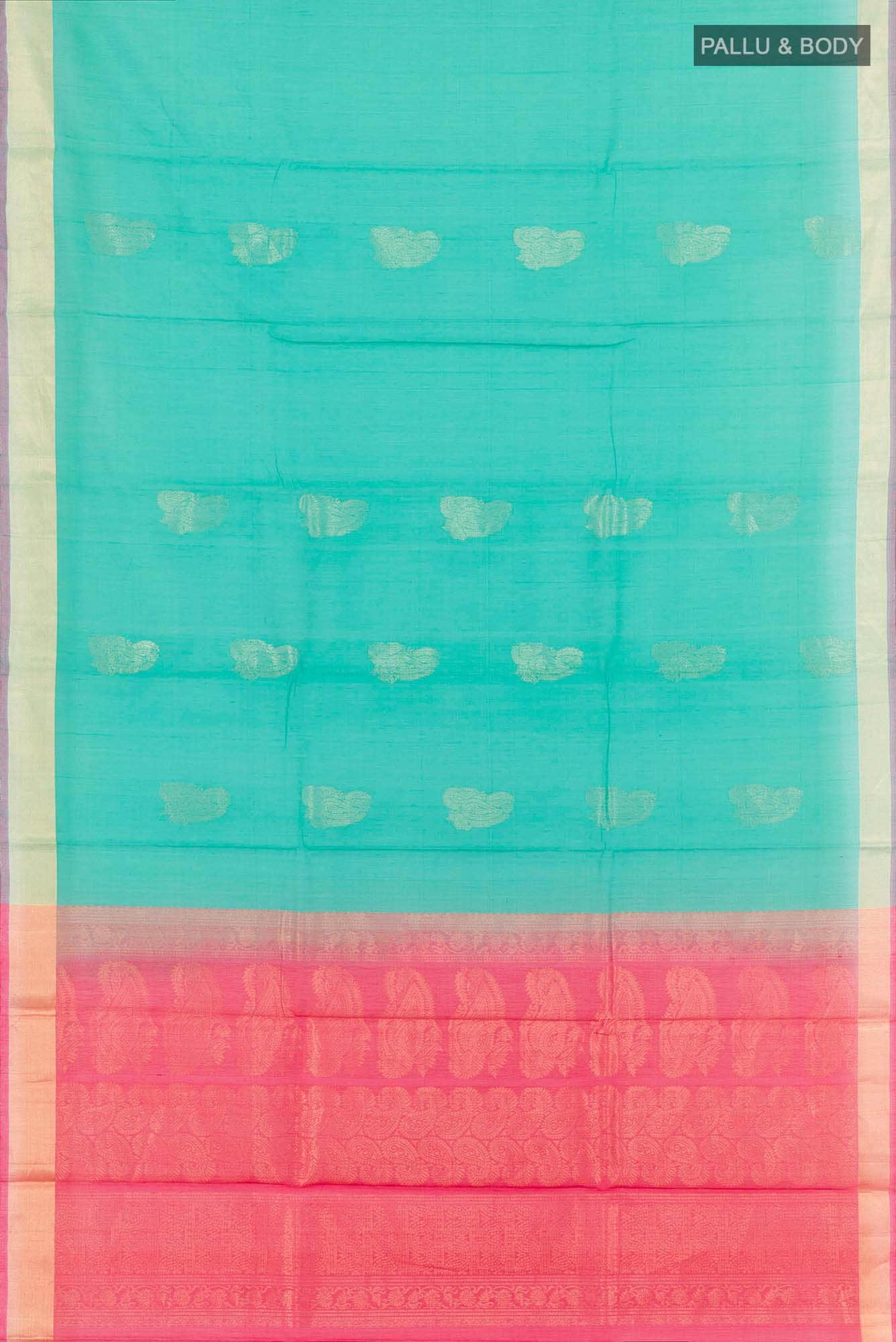 Sea Green Blended Kora Cotton Saree
