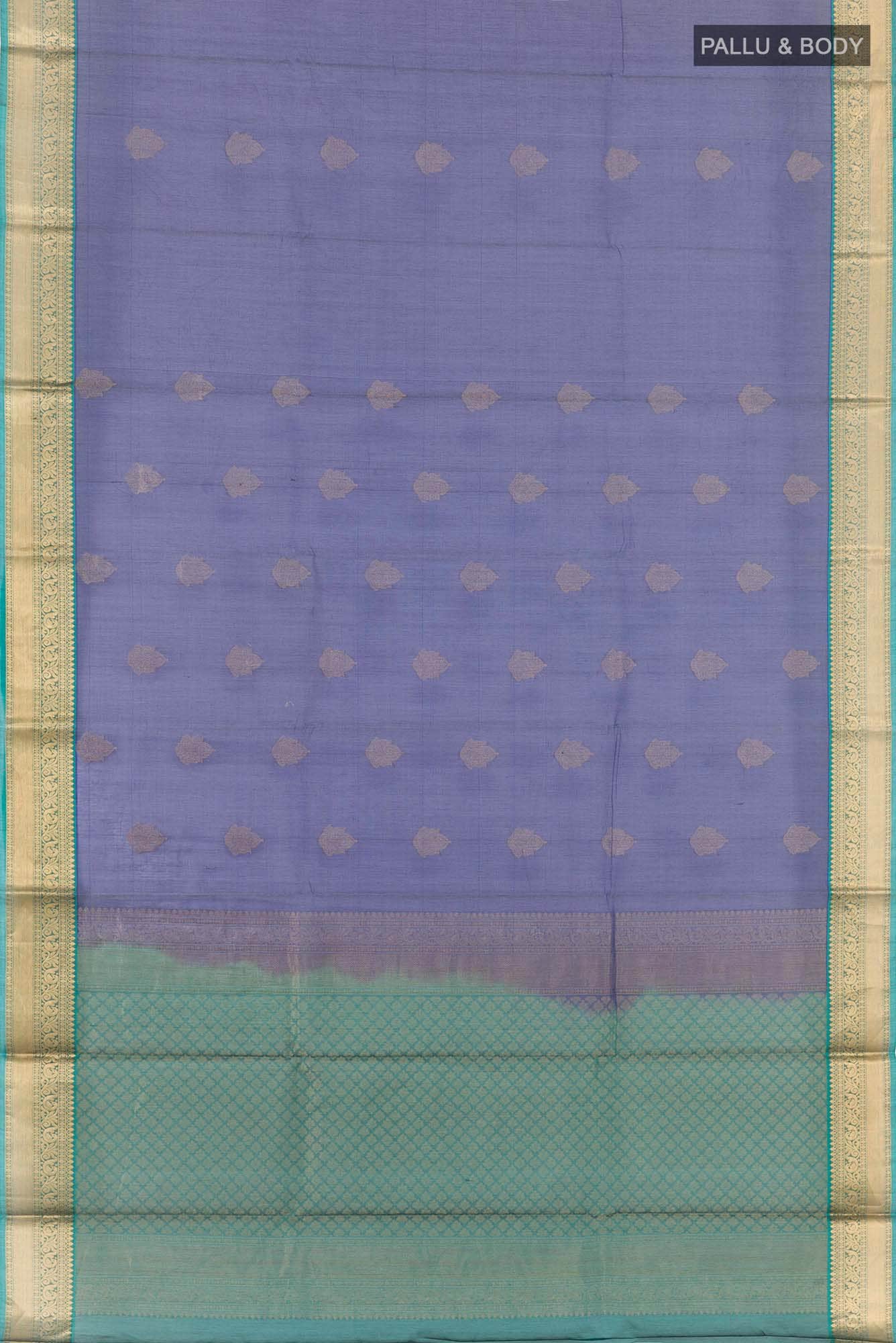 Dark Blue Blended Kora Cotton Saree